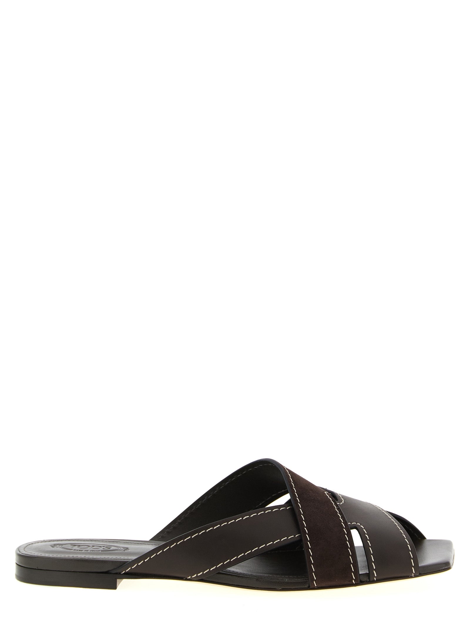 Tod's Brown Calfskin Slides
