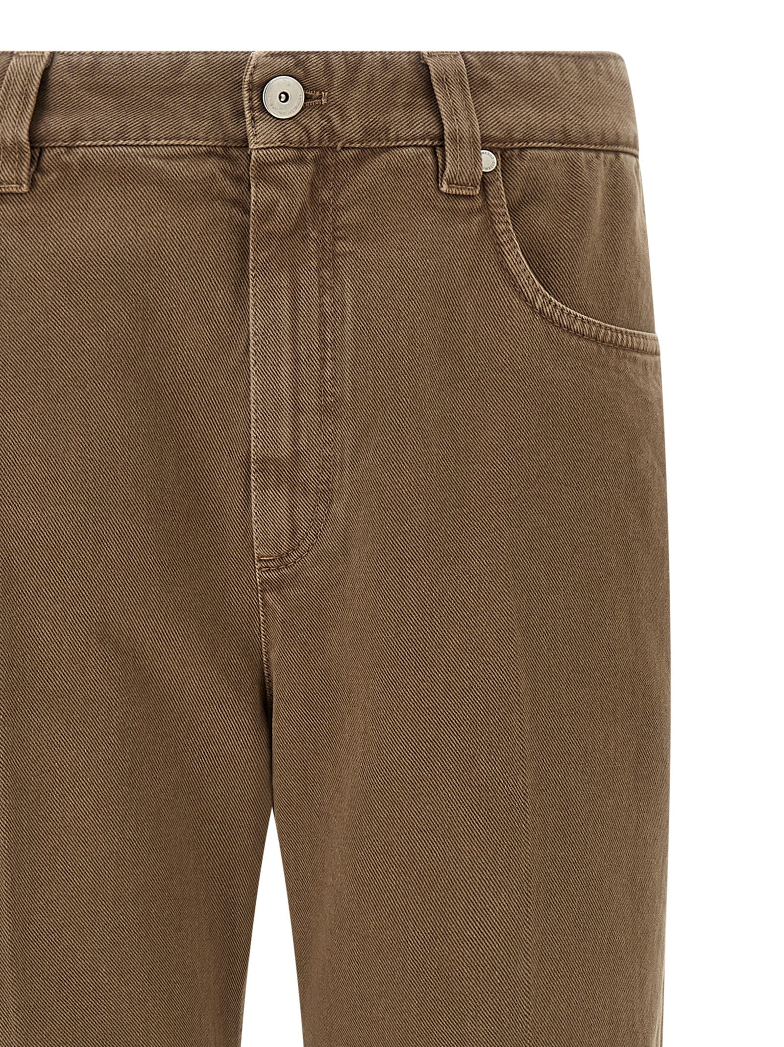 Brunello Cucinelli Beige Cotton Straight-Leg Jeans, Designer Elegance