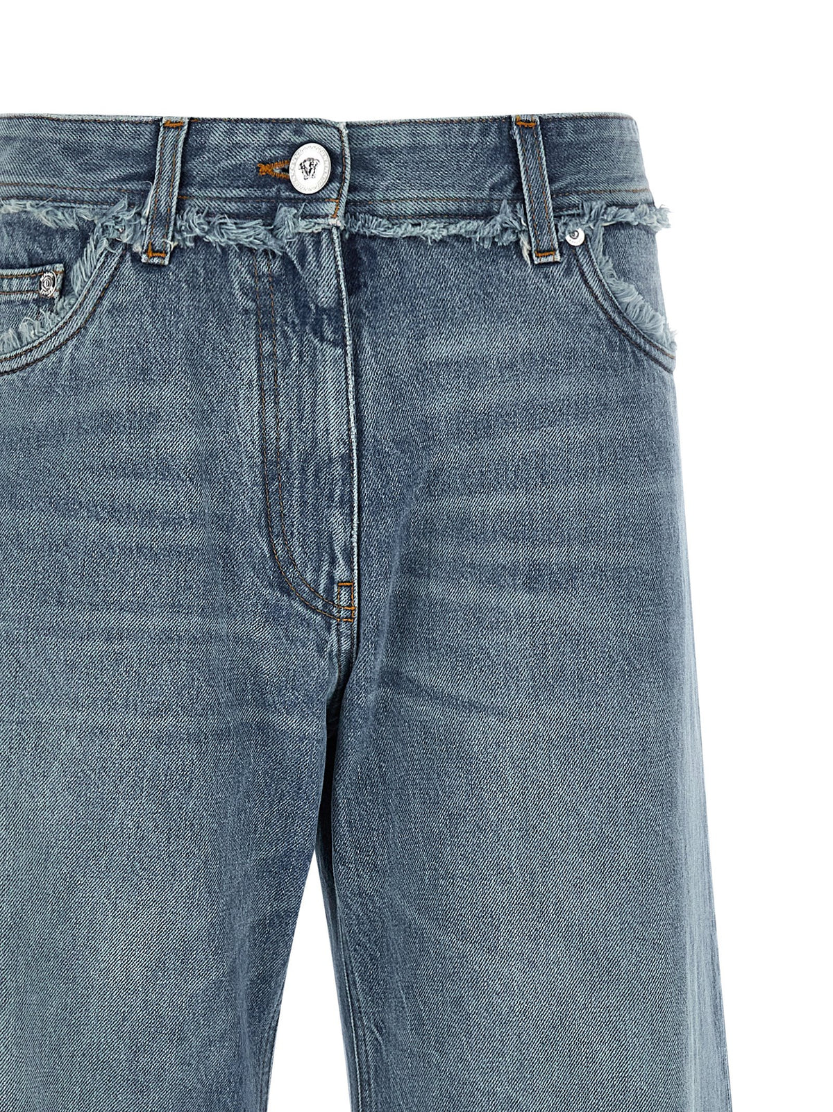 Versace Blue Cotton Boyfriend Jeans - Elevate Your Wardrobe