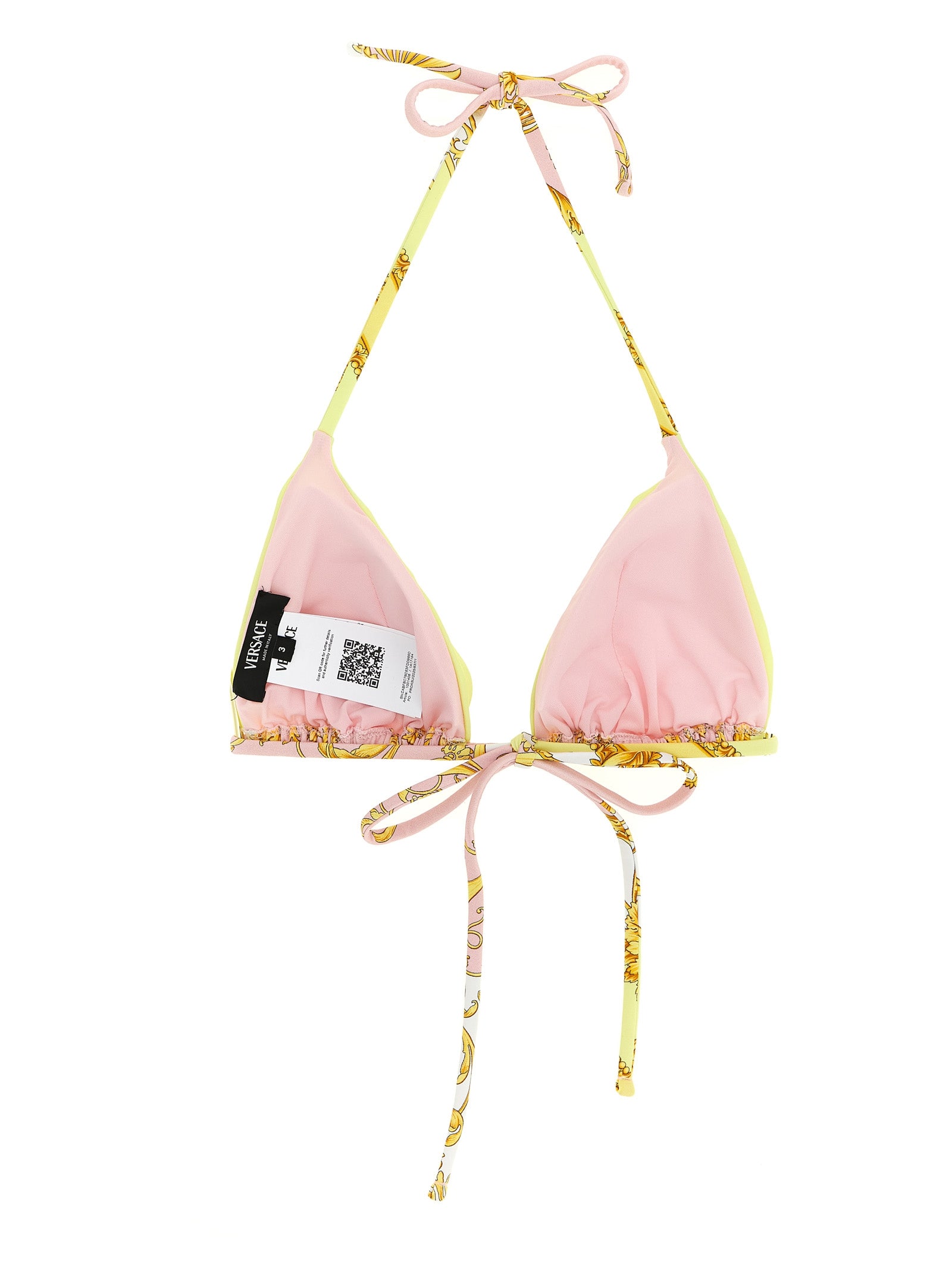 Indulge in the exquisite Versace Multicolor Nylon Bra, crafted from premium nylon and elastane, embodying luxury and elegance for the discerning individual.