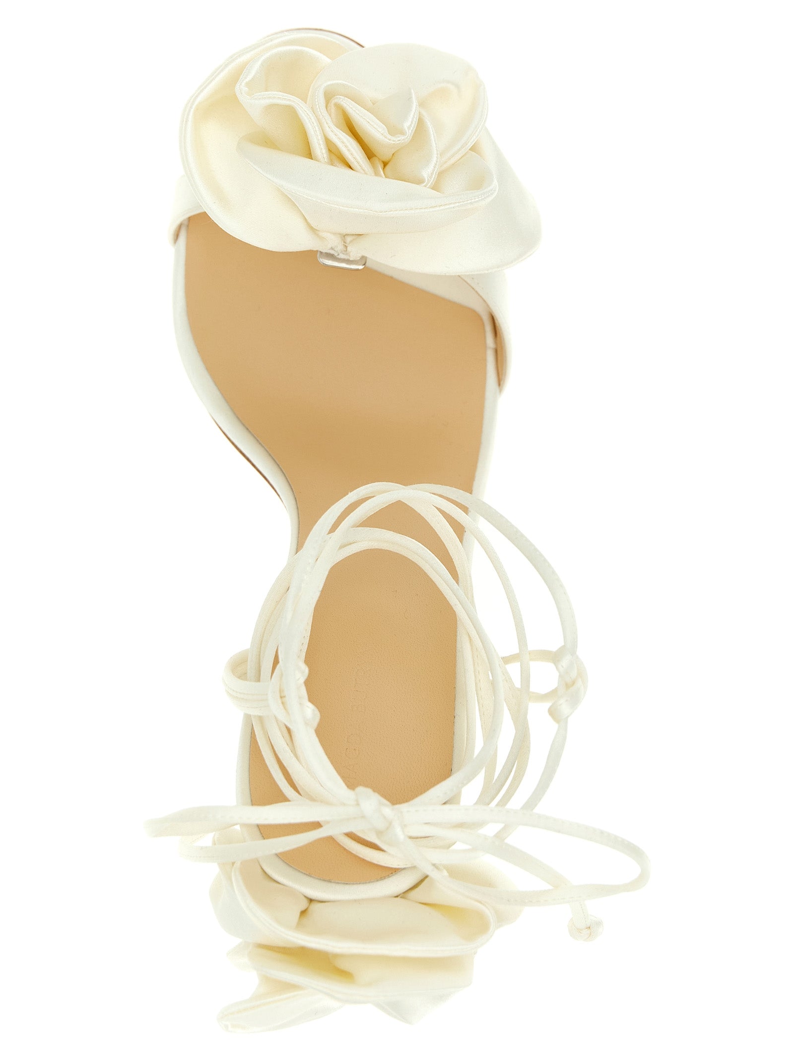 Elevate your elegance with Magda Butrym's White Viscose Stiletto Heel Sandals from the RE23 Flower collection, handcrafted in Italy for a luxurious, bespoke fit.