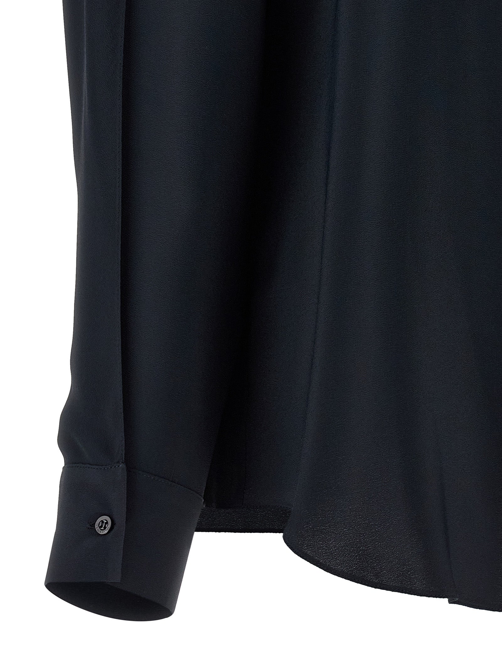 Elevate your elegance with the Fabiana Filippi Blue Acetate Blouse, a luxurious blend of silk and acetate, featuring exquisite cut-out details that embody timeless sophistication.