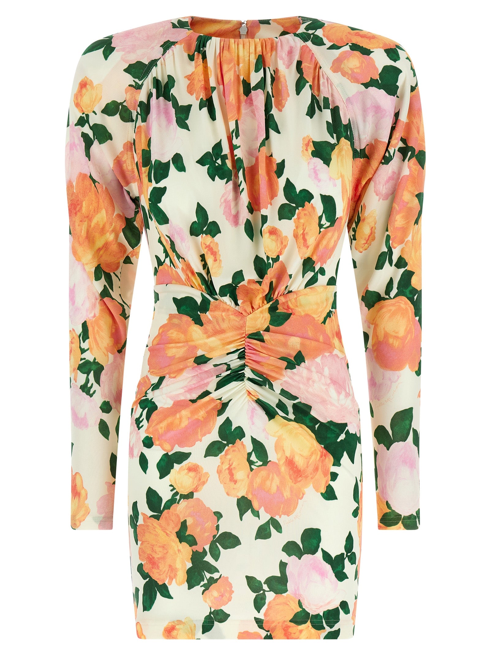 Indulge in the exquisite Stella McCartney Multicolor Viscose Short Dress, where vibrant floral artistry meets luxurious craftsmanship for a captivating statement.