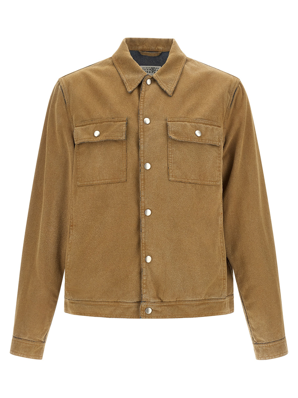 MM6 Maison Margiela Beige Cotton Denim Jacket - Artisanal Luxury