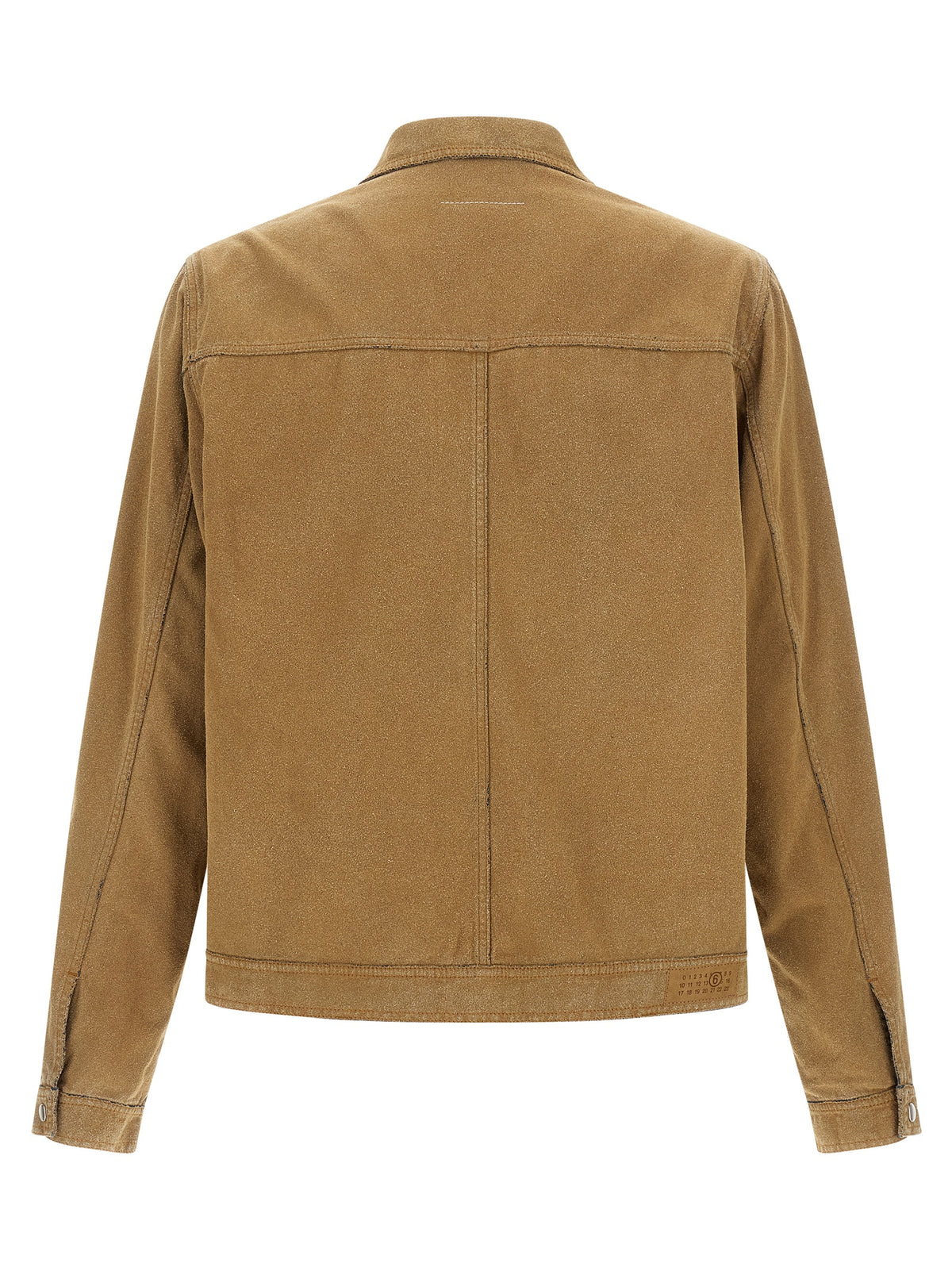 MM6 Maison Margiela Beige Cotton Denim Jacket - Artisanal Luxury