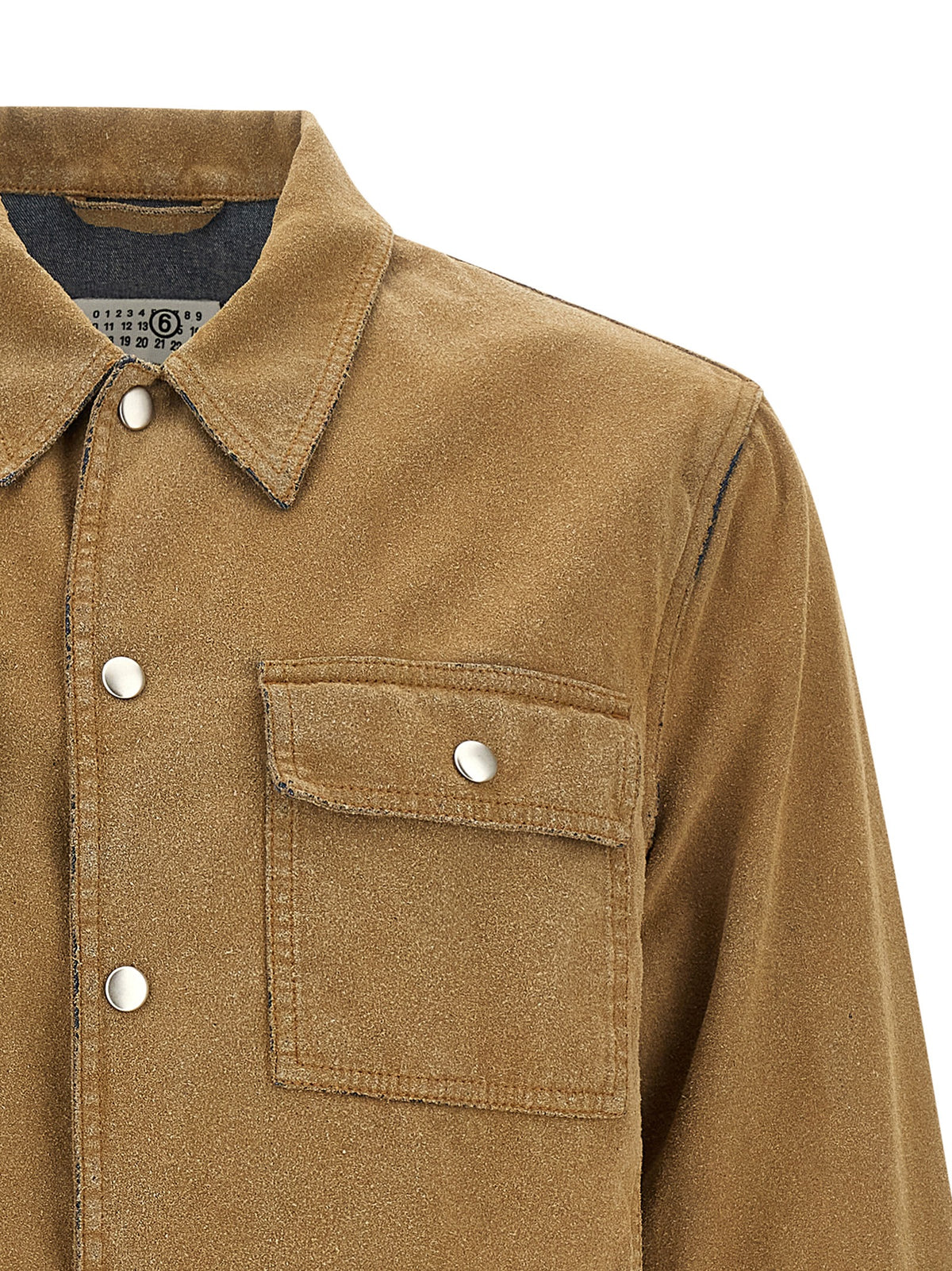 MM6 Maison Margiela Beige Cotton Denim Jacket - Artisanal Luxury