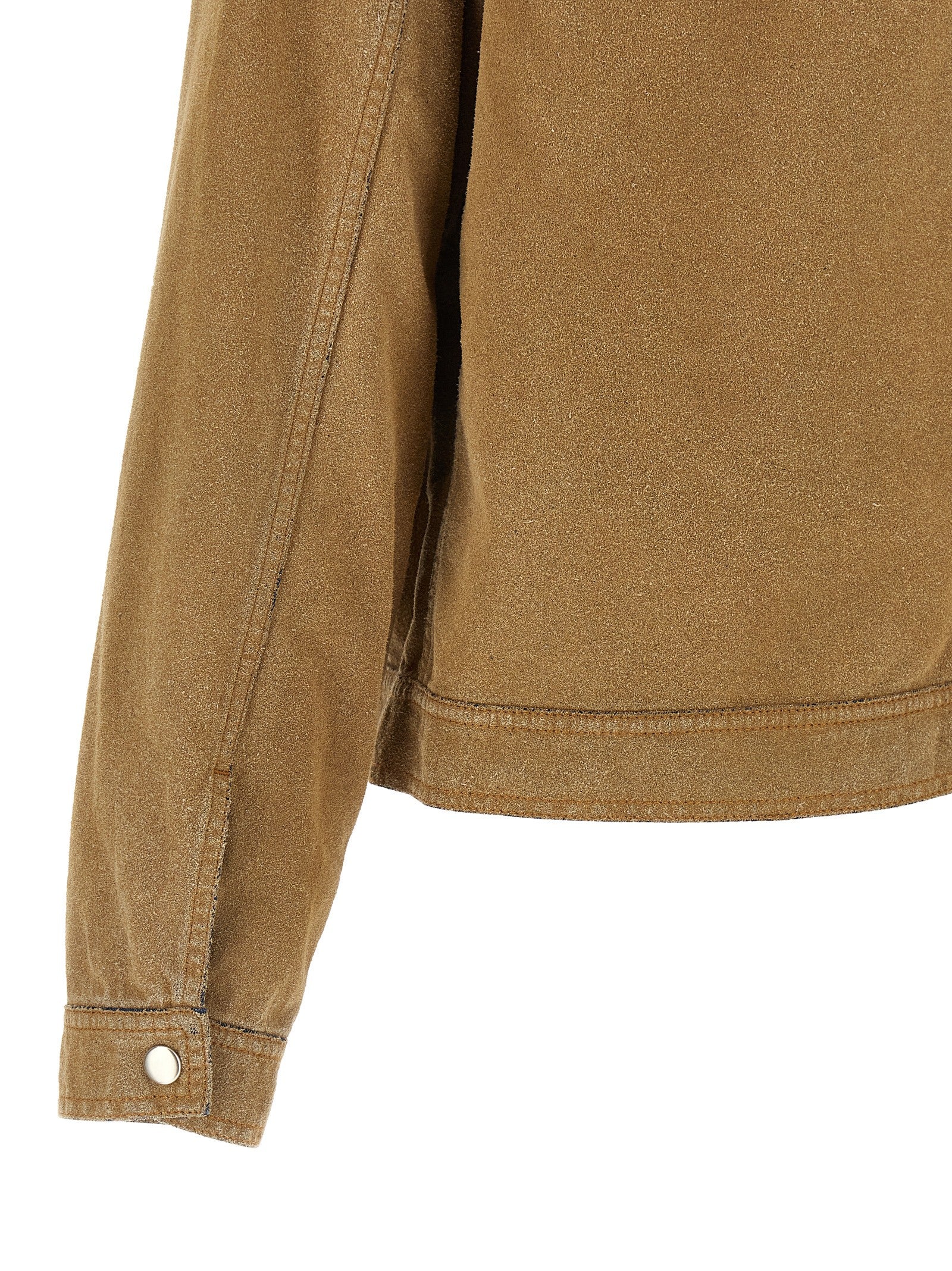 Elevate your wardrobe with the MM6 Maison Margiela Beige Cotton Denim Jacket, a masterpiece of artisanal luxury that blends sophistication with modernity.