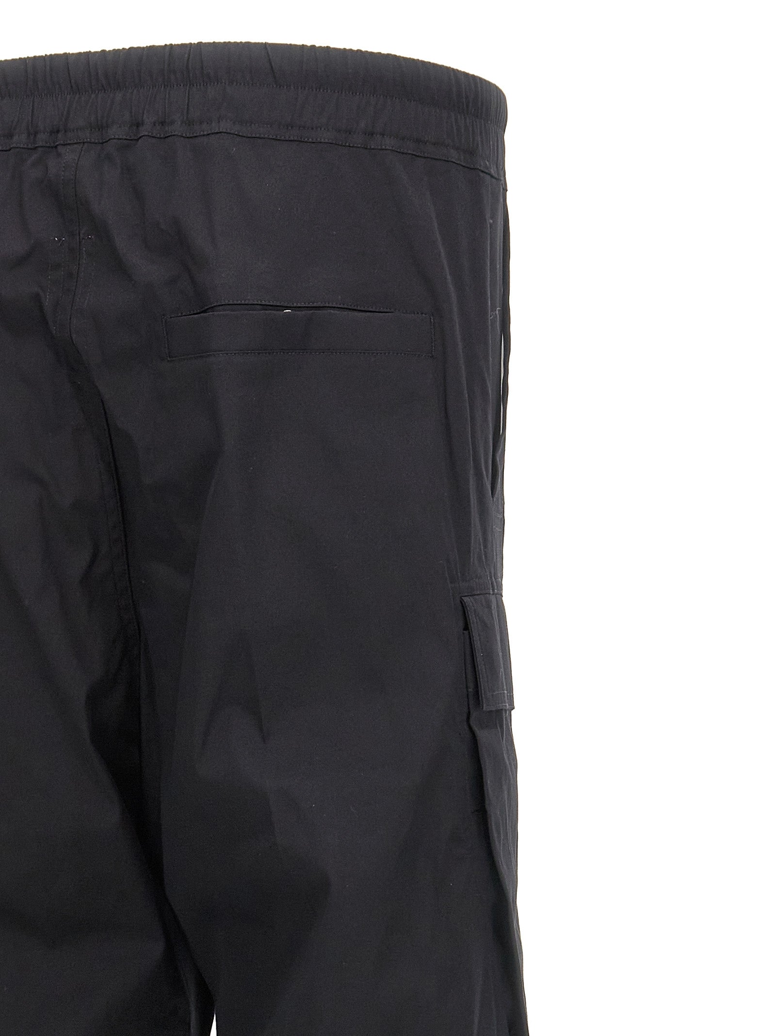 Rick Owens Black Cotton Cargo Pants