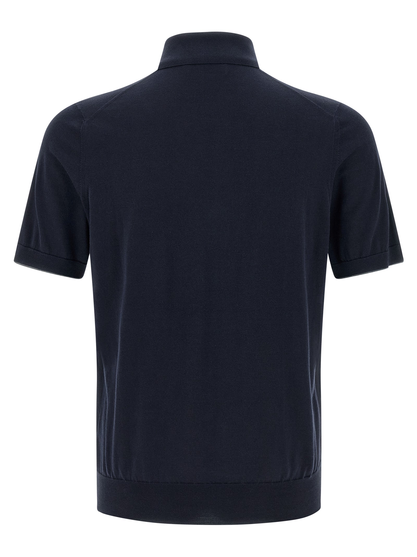 Brunello Cucinelli Blue Cotton Polo Shirt | Designer Elegance