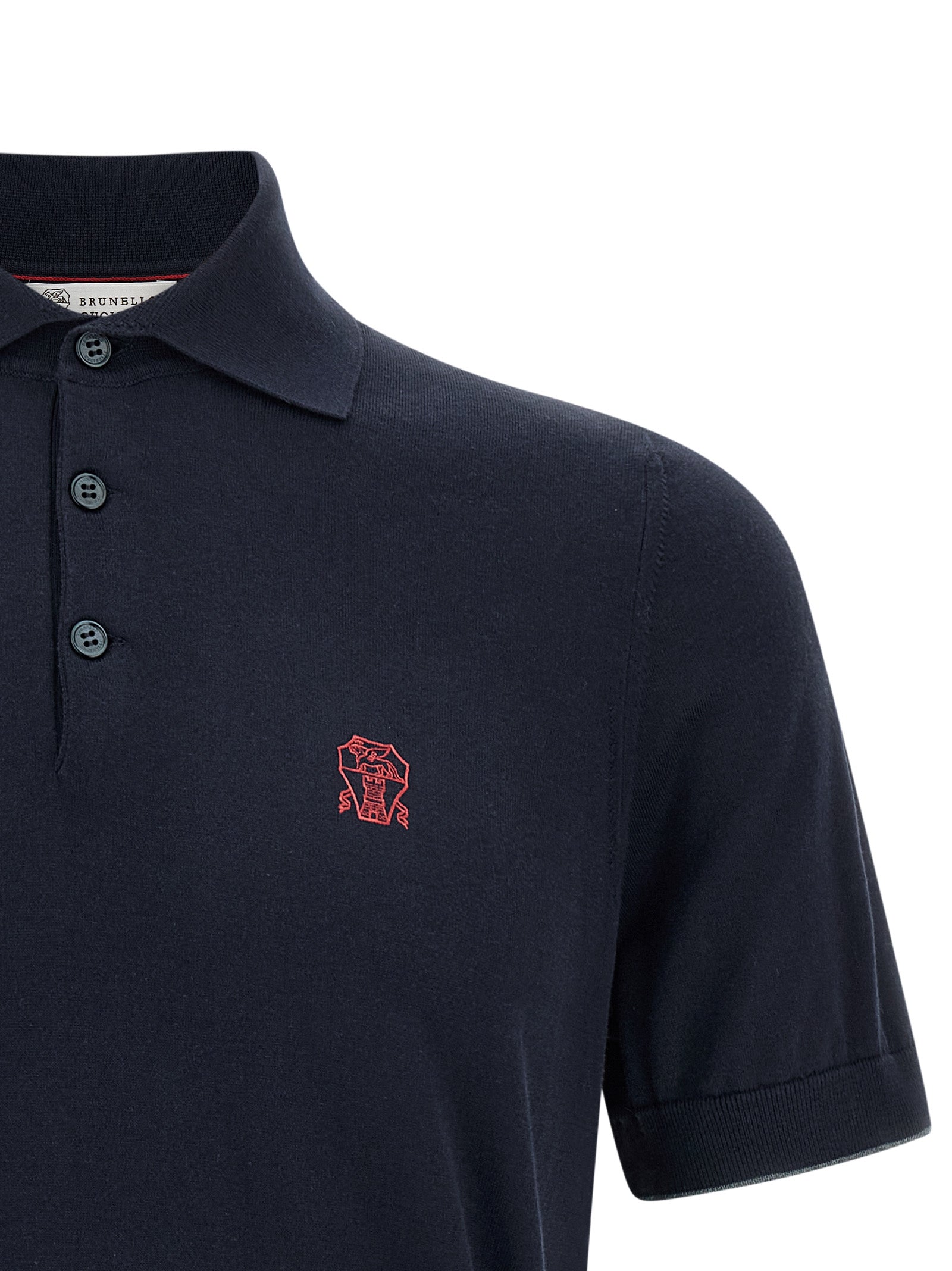 Brunello Cucinelli Blue Cotton Polo Shirt | Designer Elegance