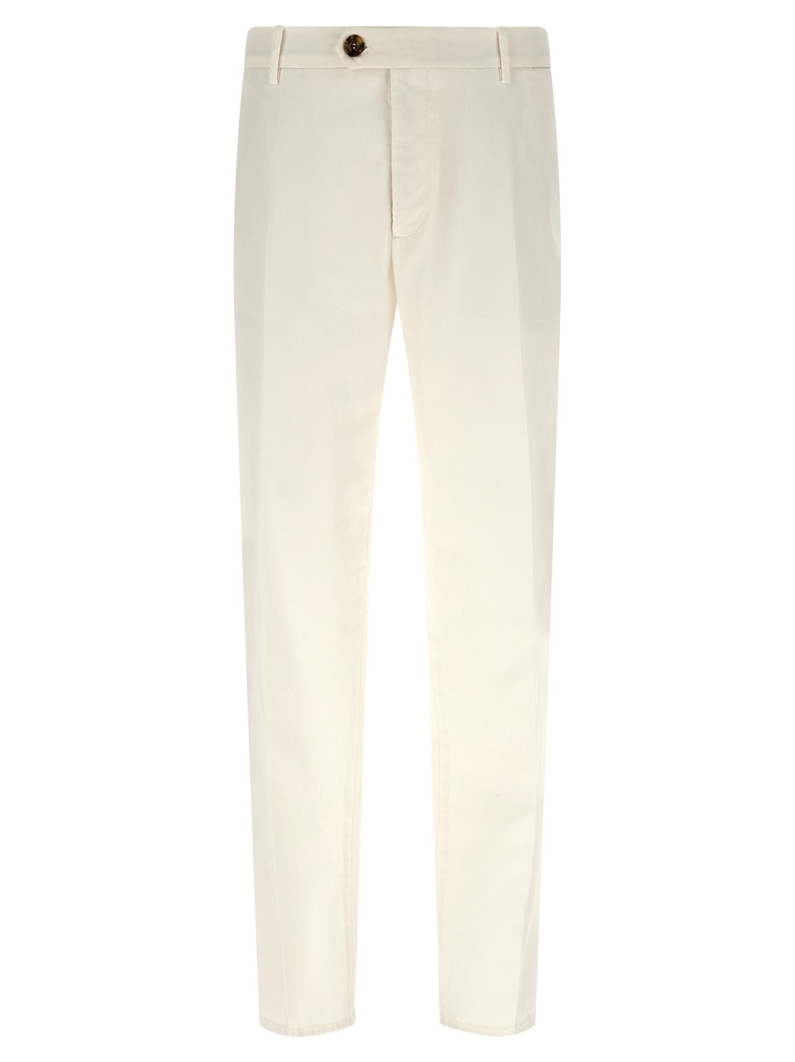 Brunello Cucinelli White Cotton Casual Pants - Artisanal Elegance