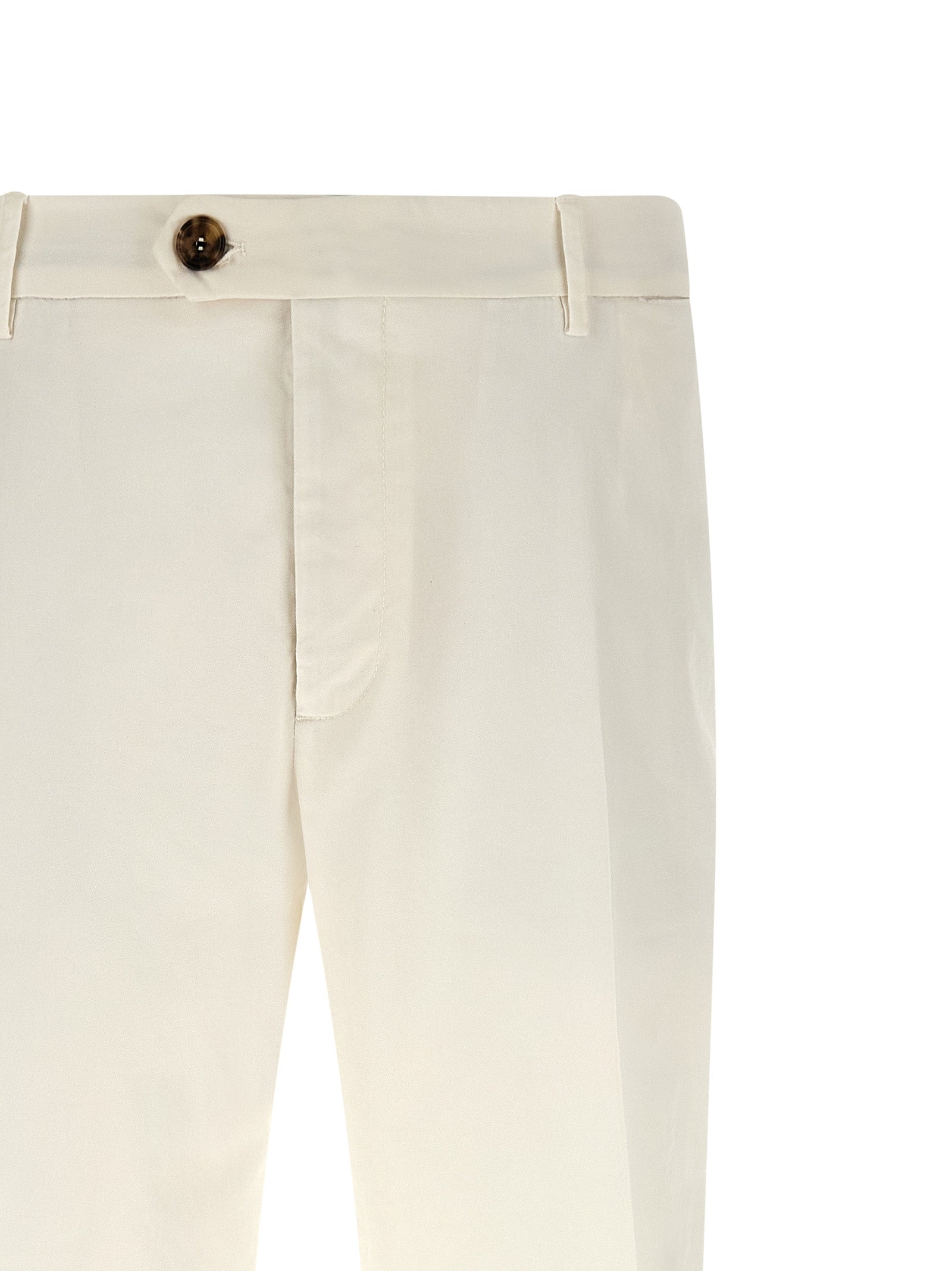 Brunello Cucinelli White Cotton Casual Pants - Refined Couture