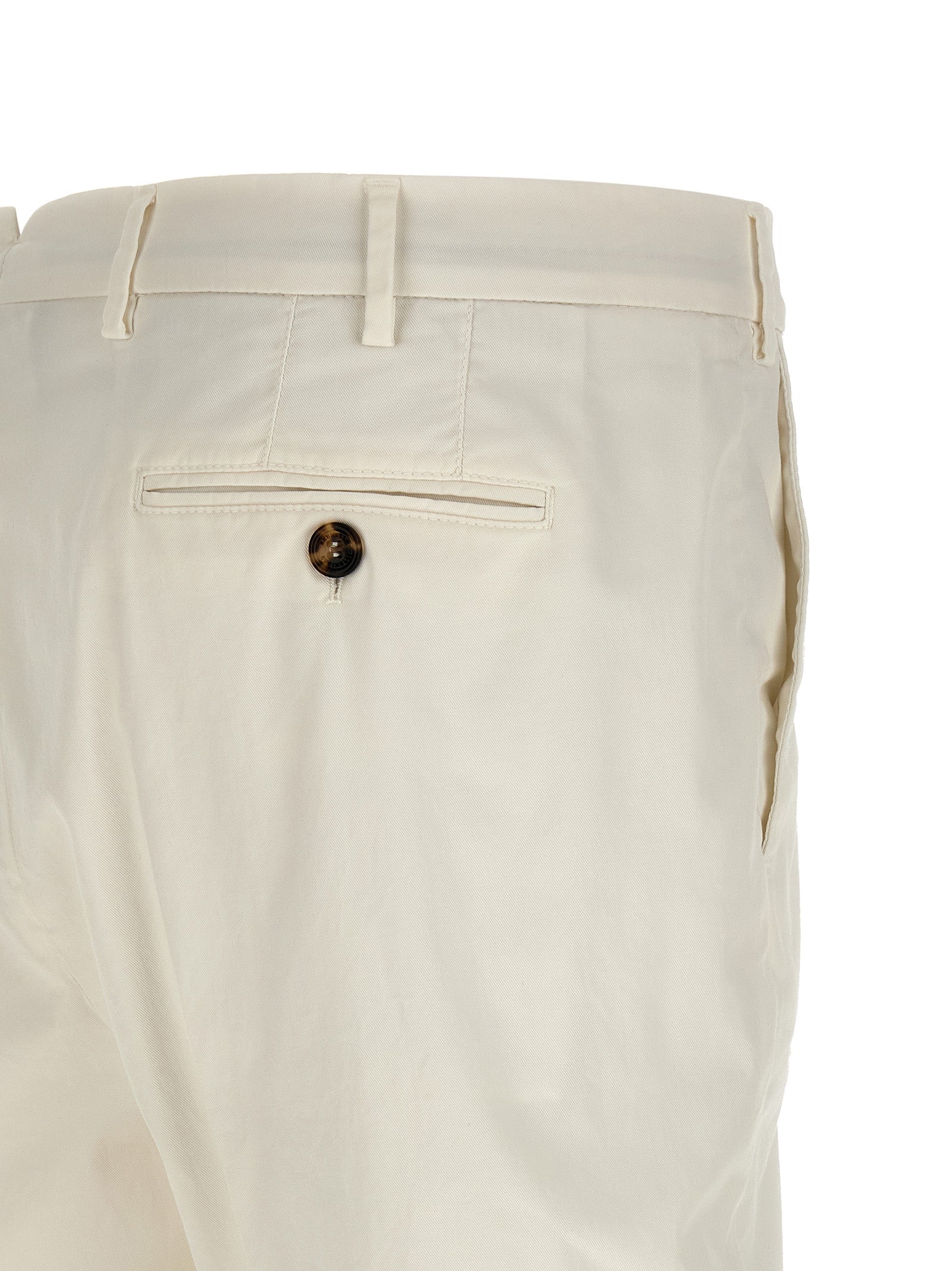 Brunello Cucinelli White Cotton Casual Pants - Artisanal Elegance