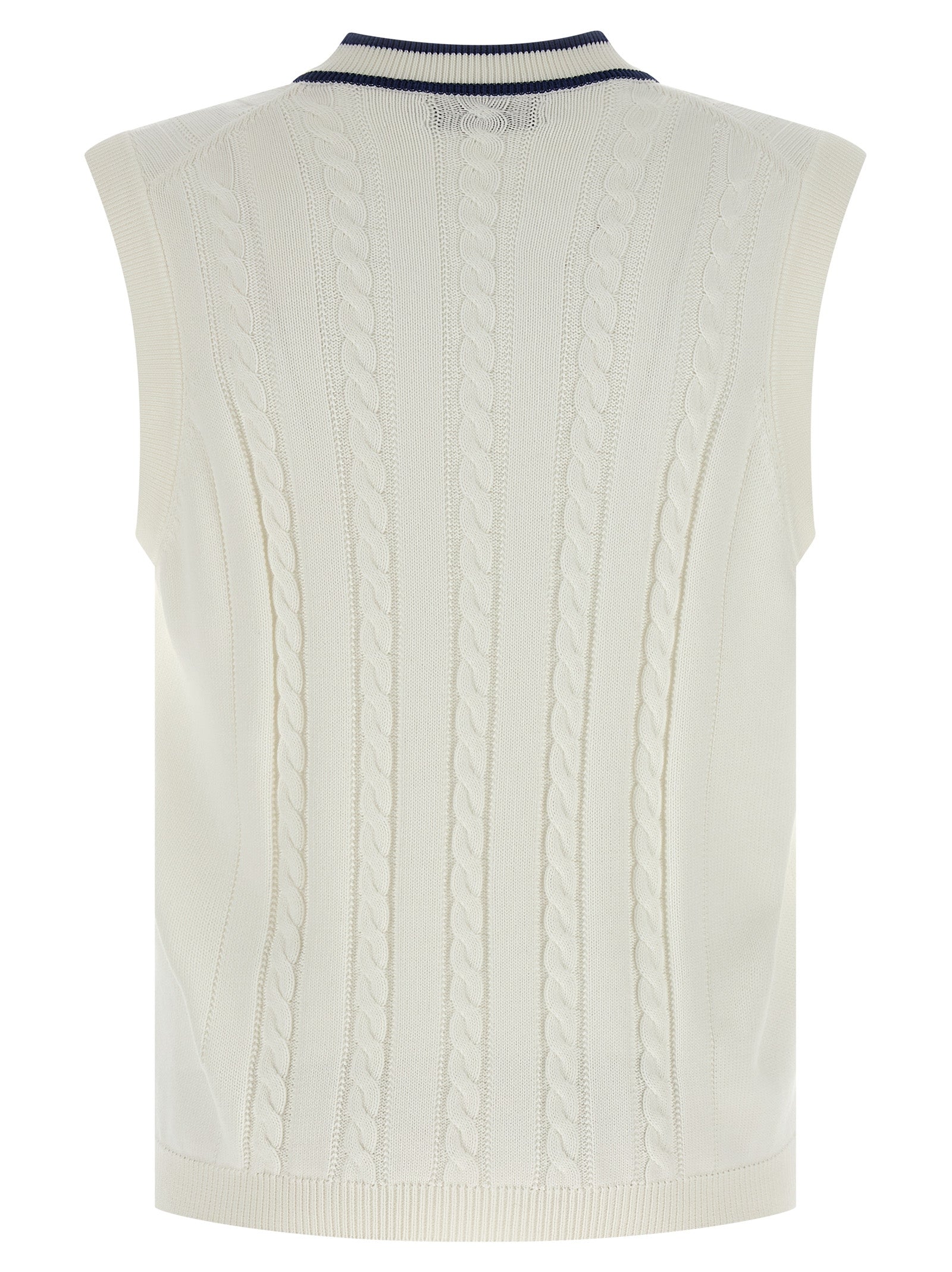 Brunello Cucinelli White Cotton Sleeveless Sweater Couture Elegance