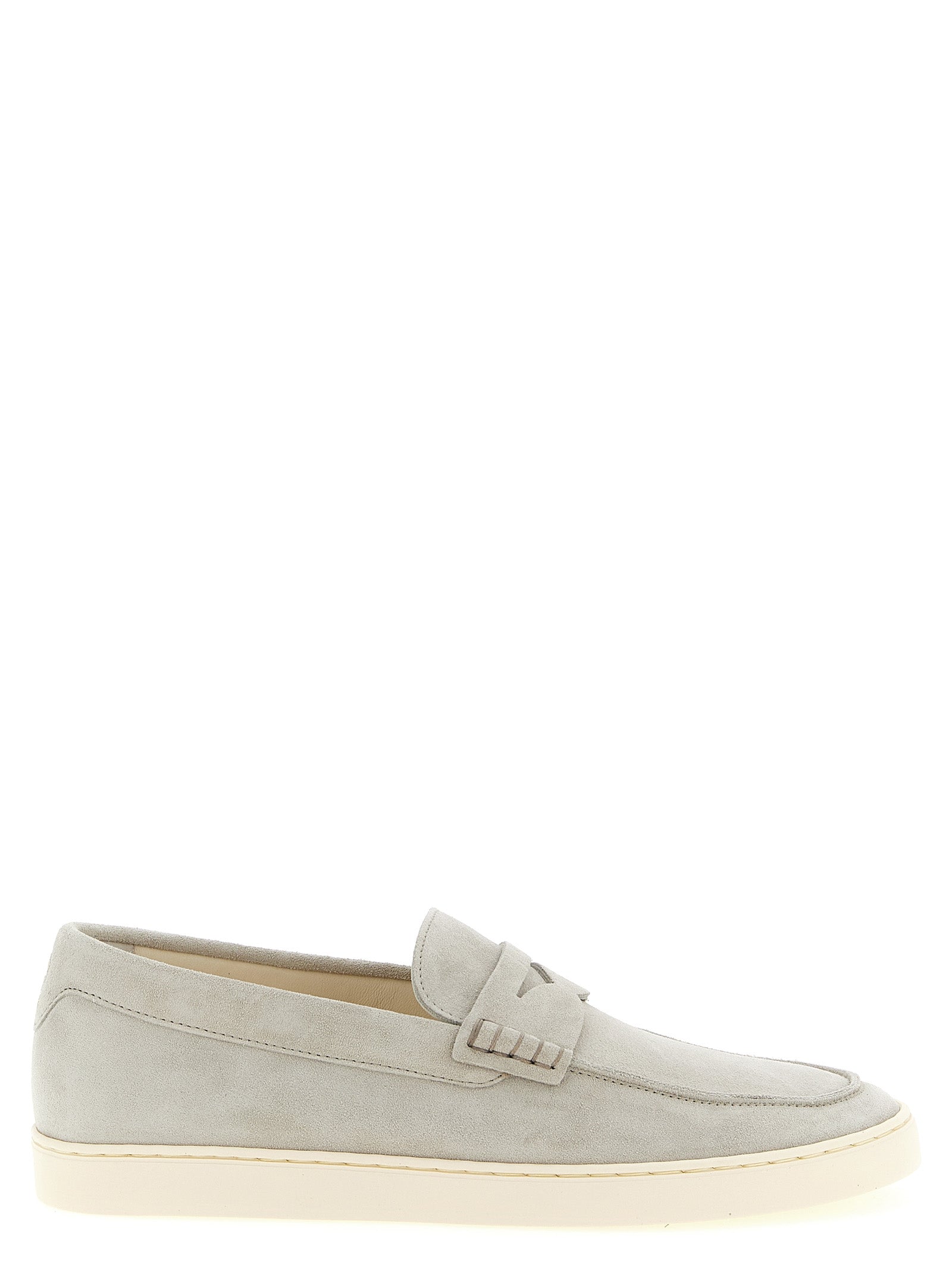 Brunello Cucinelli Gray Calfskin Slip-On Loafers, Artisanal Luxury