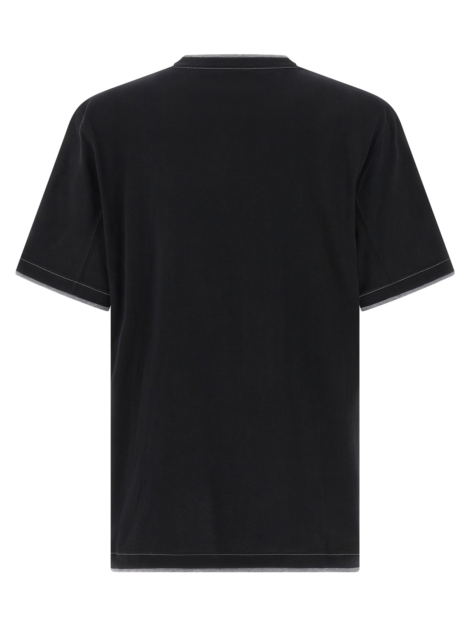 Brunello Cucinelli Black Cotton T-Shirt | Designer Artisanal Luxury