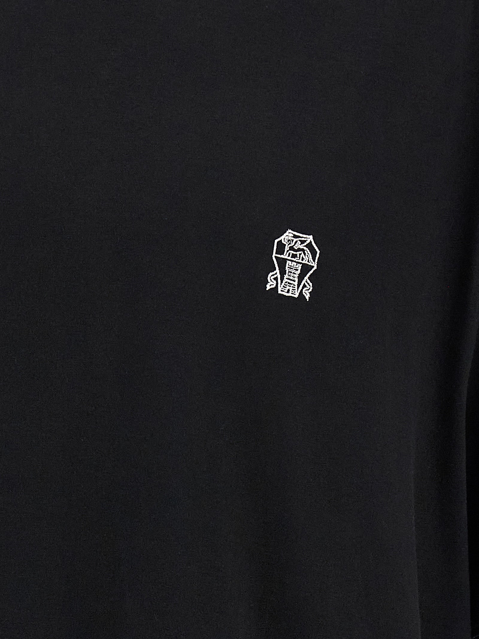 Brunello Cucinelli Black Cotton T-Shirt | Designer Artisanal Elegance