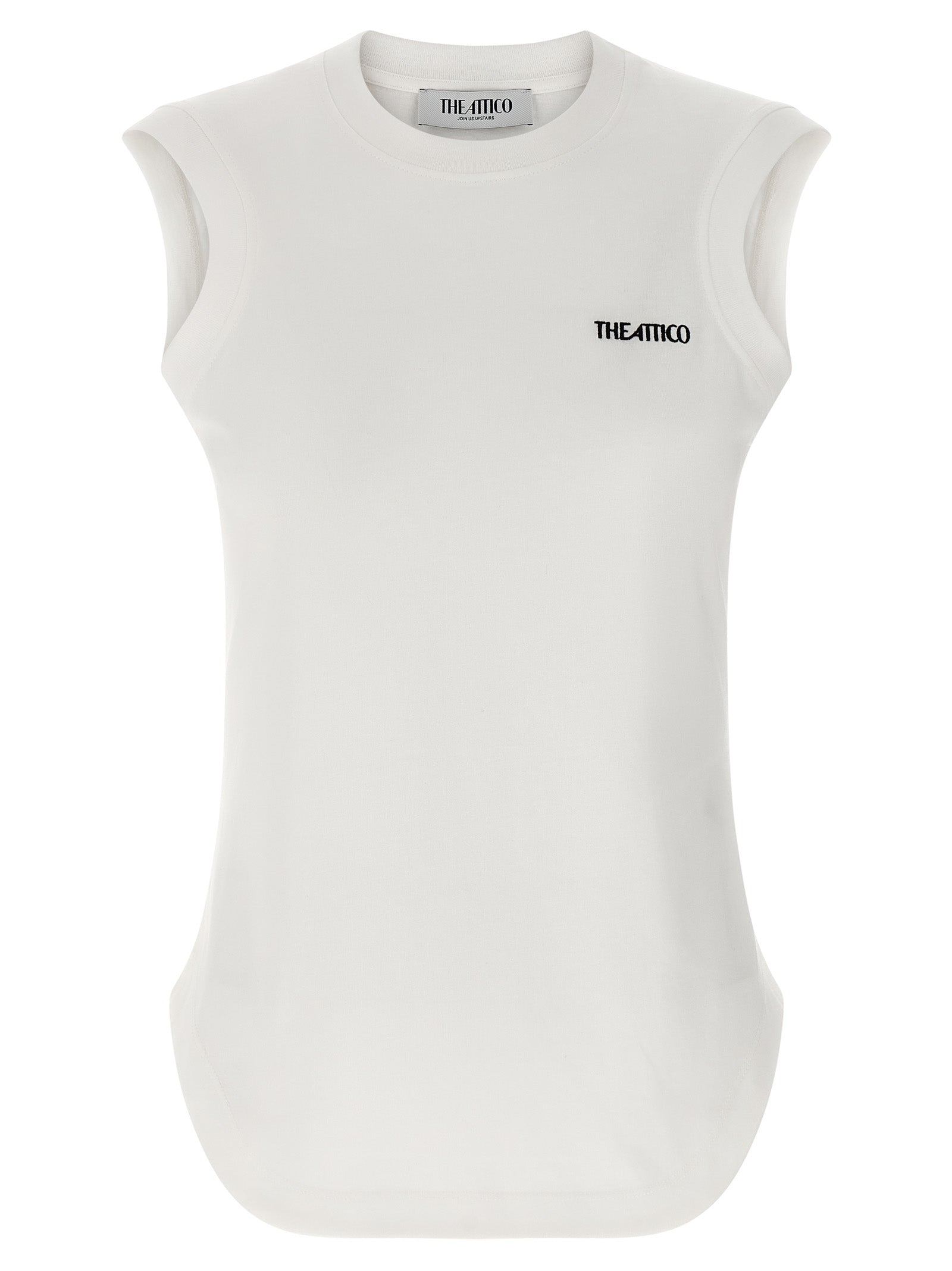 The Attico White Cotton Sleeveles T-Shirt