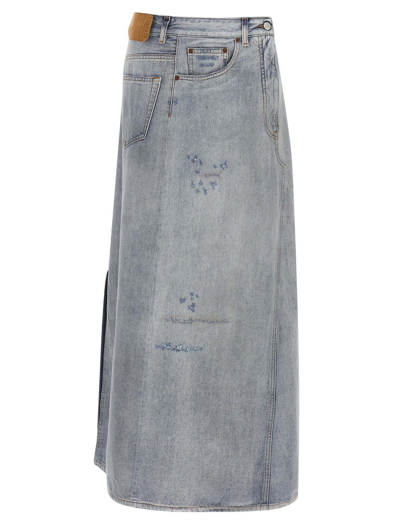 Elevate your style with the MM6 Maison Margiela Blue Cotton Mini Skirt, a luxurious blend of avant-garde design and exquisite Italian craftsmanship, perfect for the discerning trendsetter.