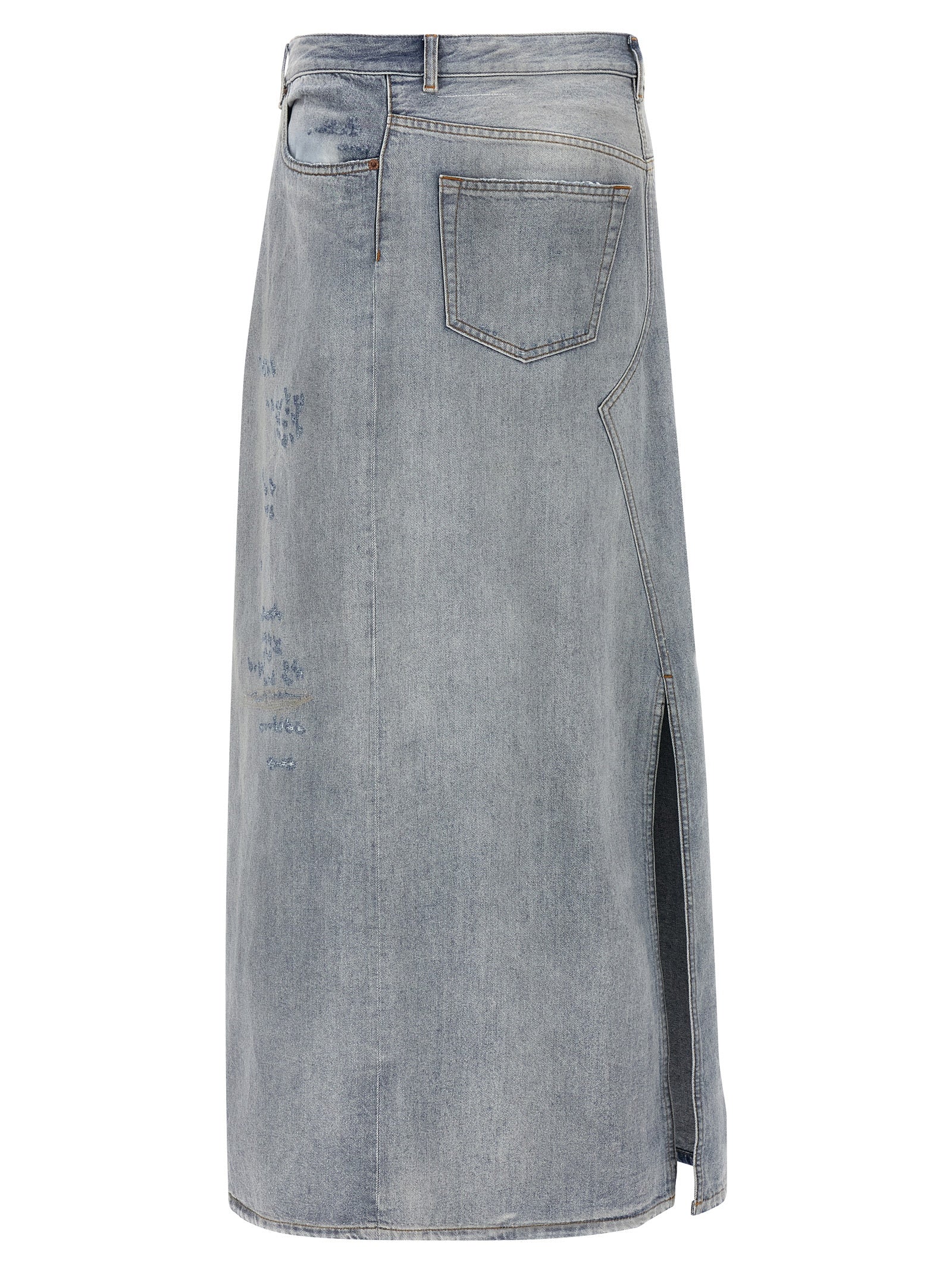 Indulge in the MM6 Maison Margiela Blue Cotton Mini Skirt, a masterpiece of avant-garde design and exquisite Italian craftsmanship, perfect for the discerning fashion connoisseur.