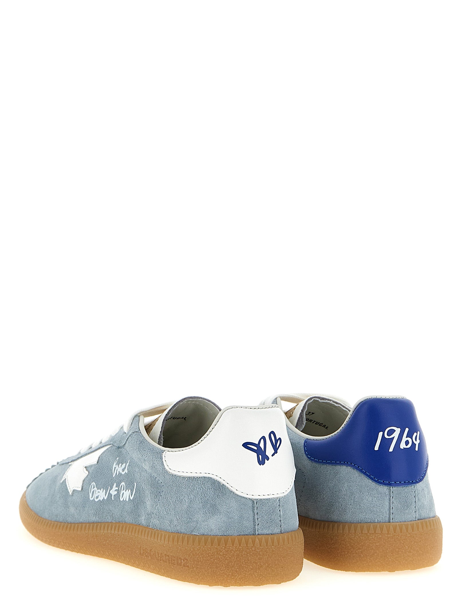 Dsquared² Blue Calfskin Low Top Sneakers - Designer Couture Elegance