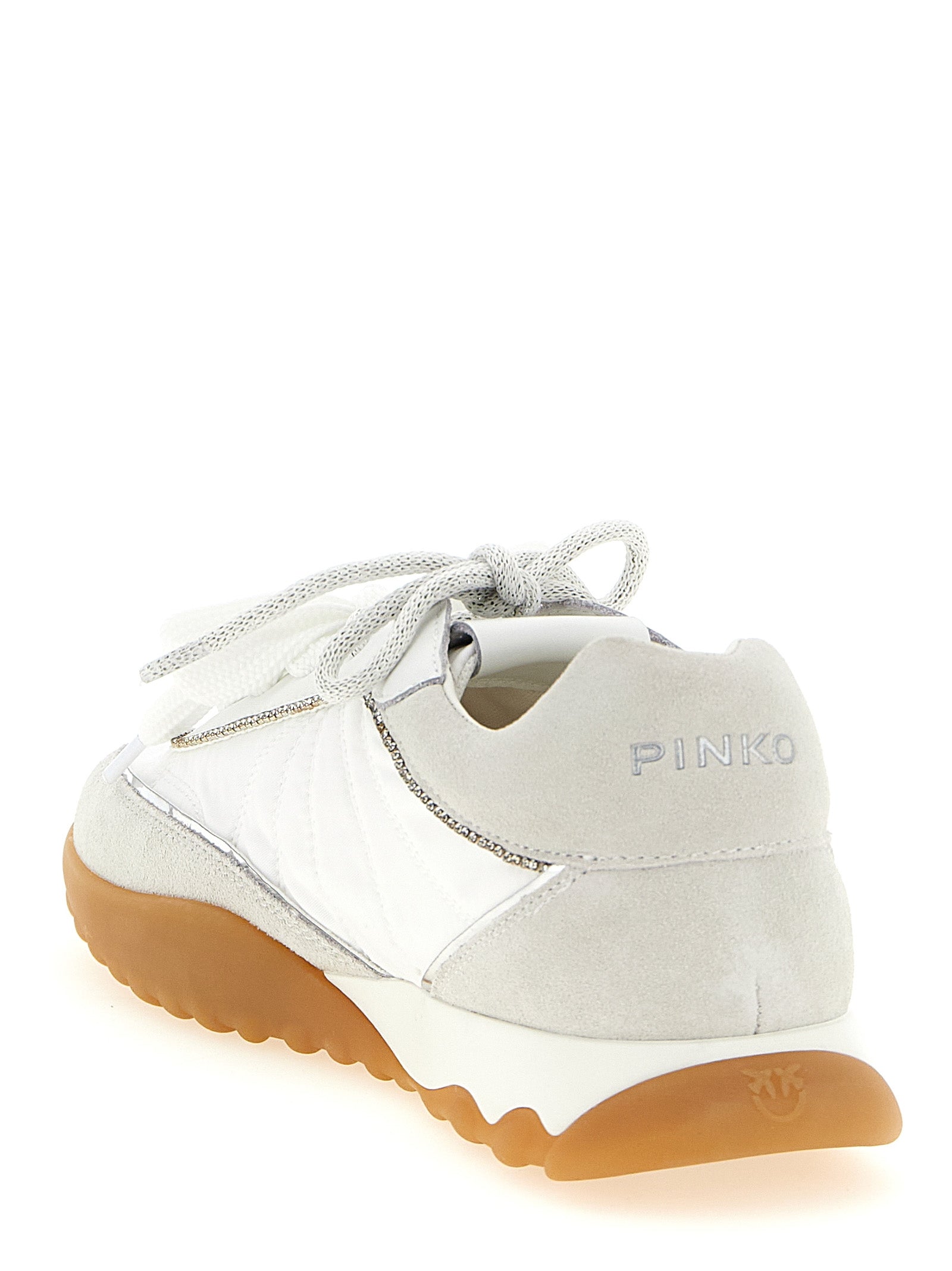 Elevate your style with PINKO's White Calfskin Athletic Sneakers, a perfect fusion of luxury and comfort, designed for the discerning individual who values elegance.