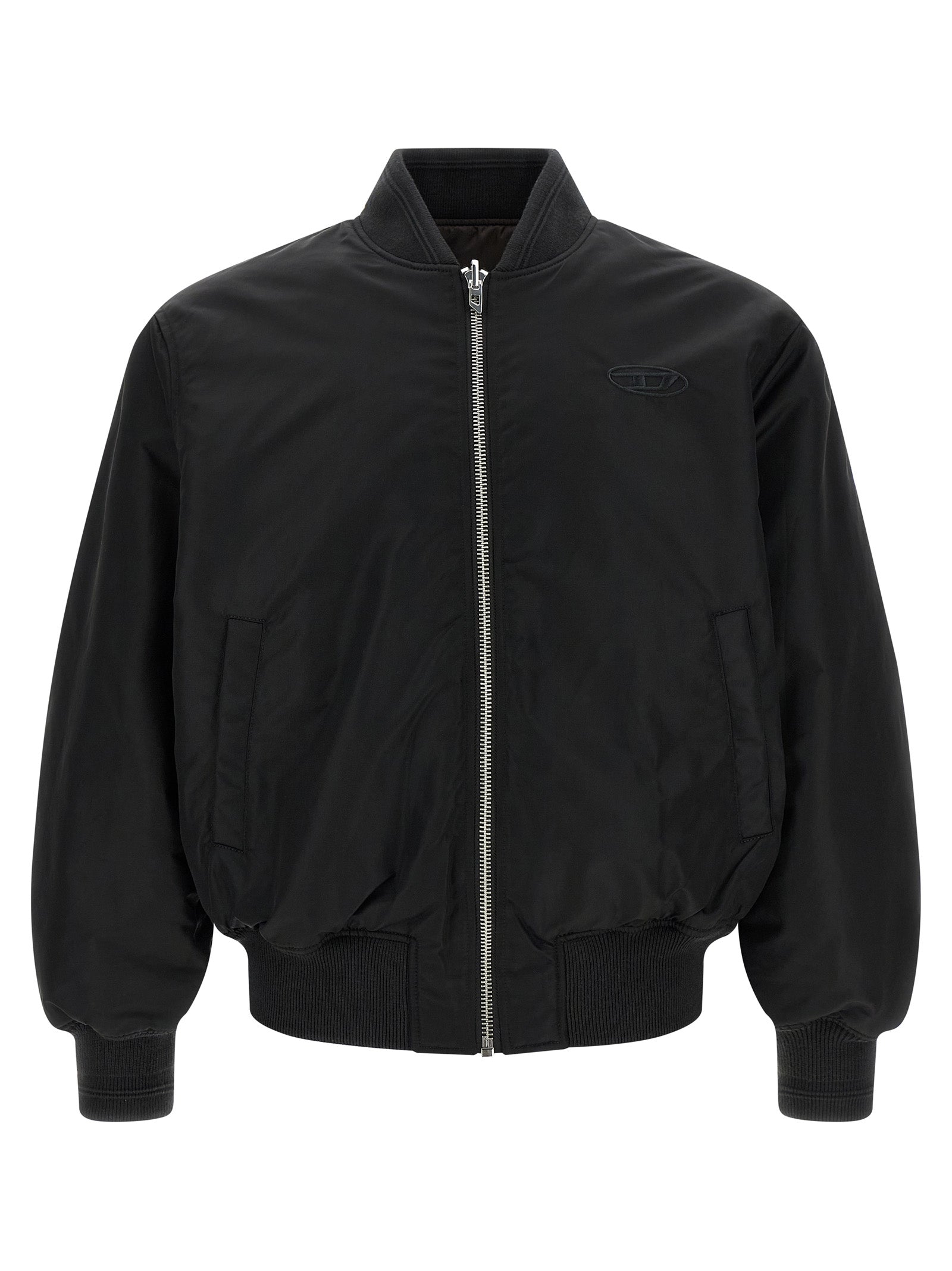 Diesel Black Polyamide Bomber Jacket | Designer Luxury Outerwear