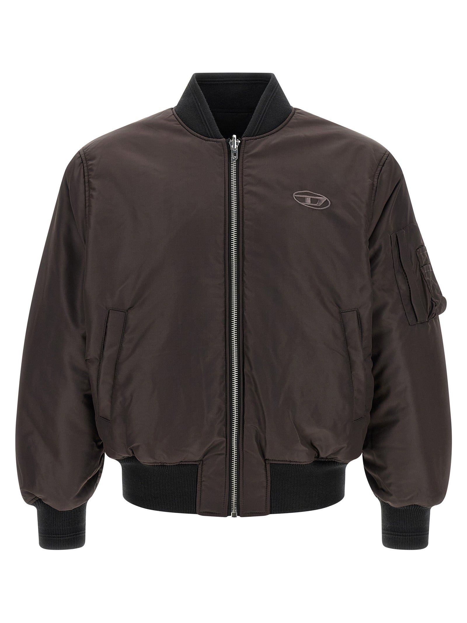 Diesel Black Polyamide Bomber Jacket - Designer Luxury Outerwear
