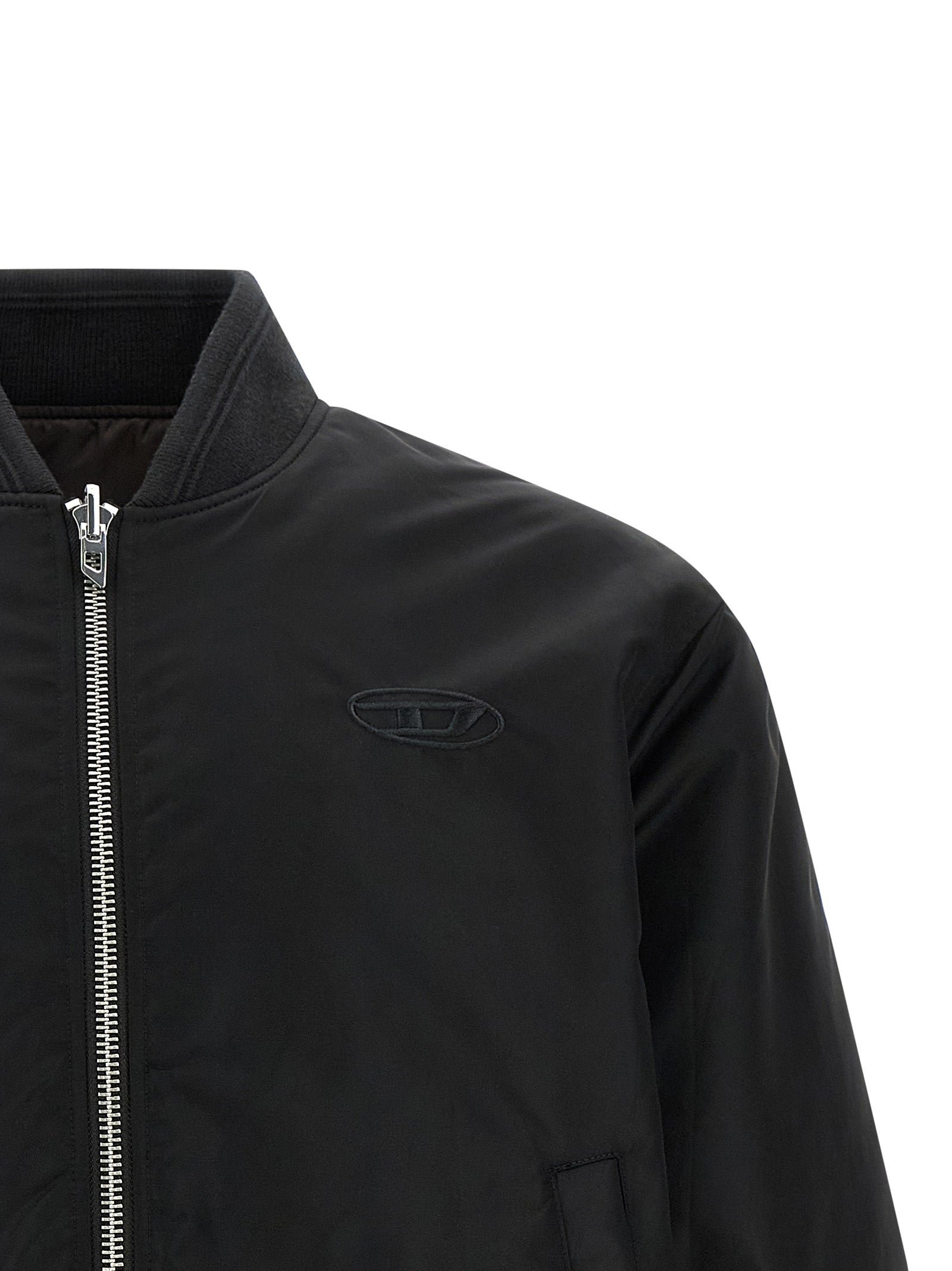 Diesel Black Polyamide Bomber Jacket | Designer Luxury Outerwear