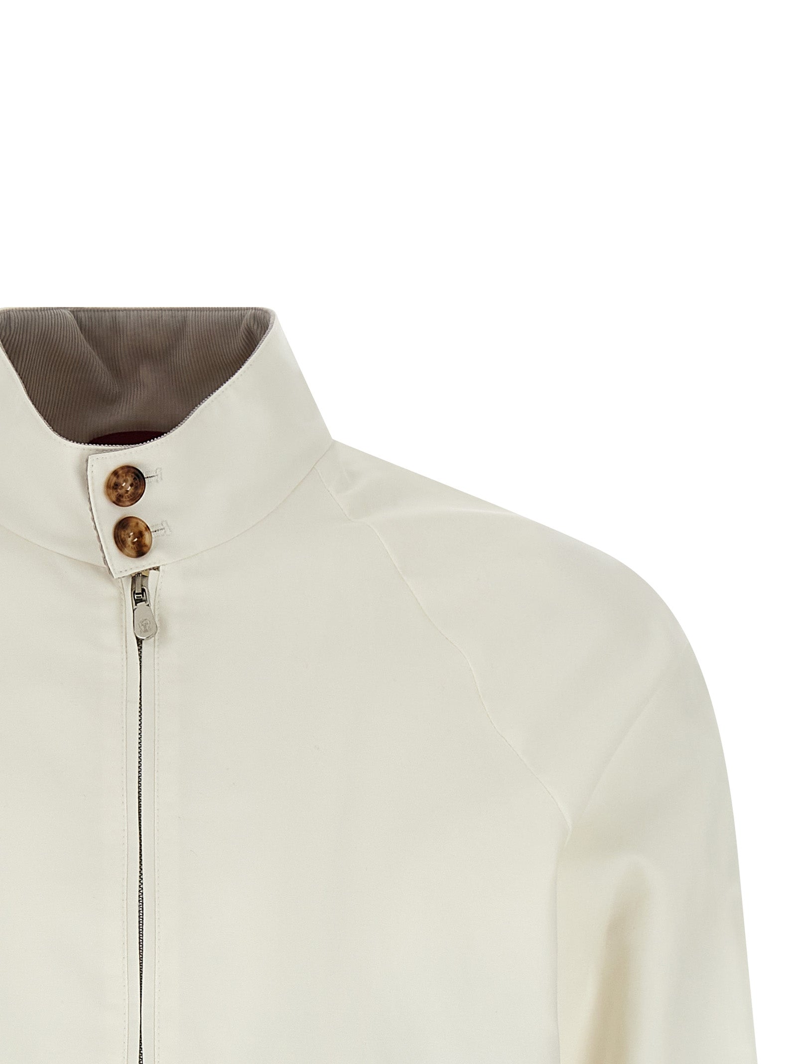 Brunello Cucinelli White Cotton Full-Length Designer Jacket