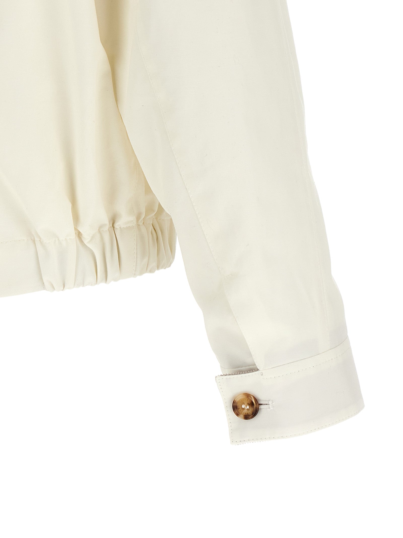 Brunello Cucinelli White Cotton Full-Length Designer Jacket