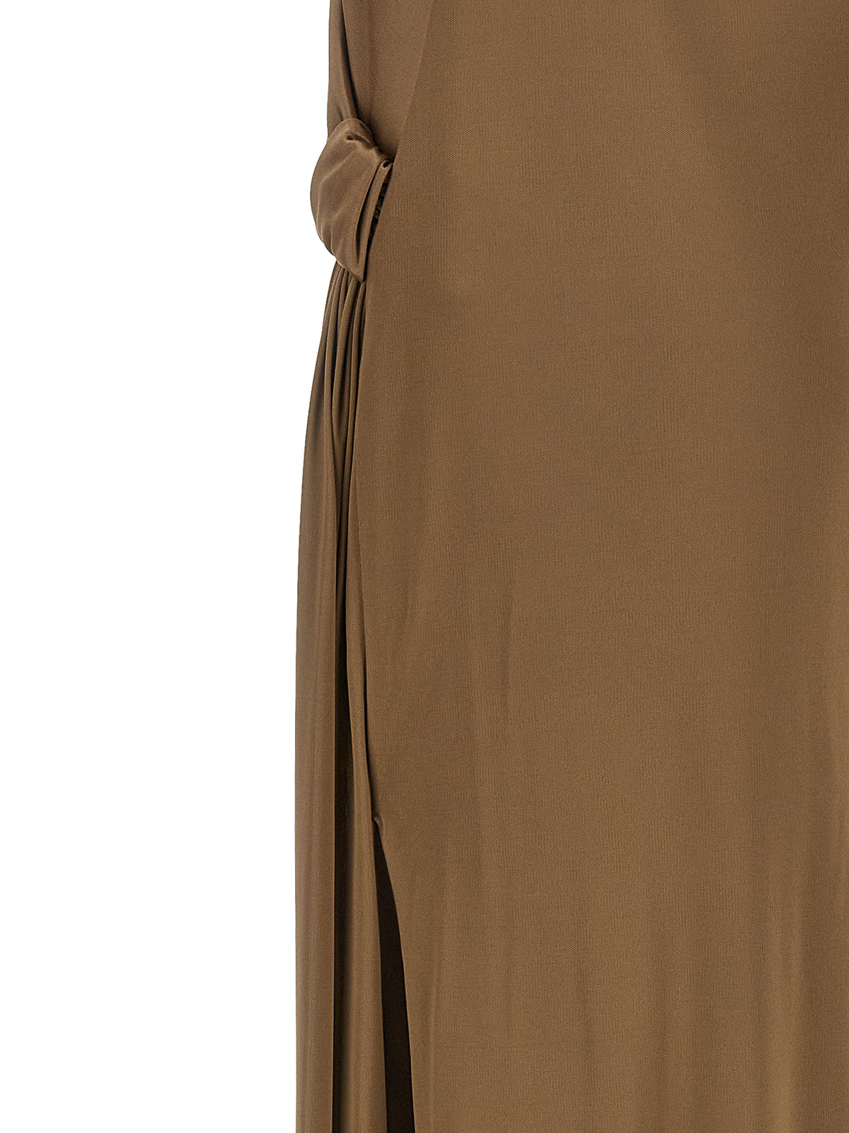 Elisabetta Franchi Beige Viscose Long Dress - Haute Couture Elegance