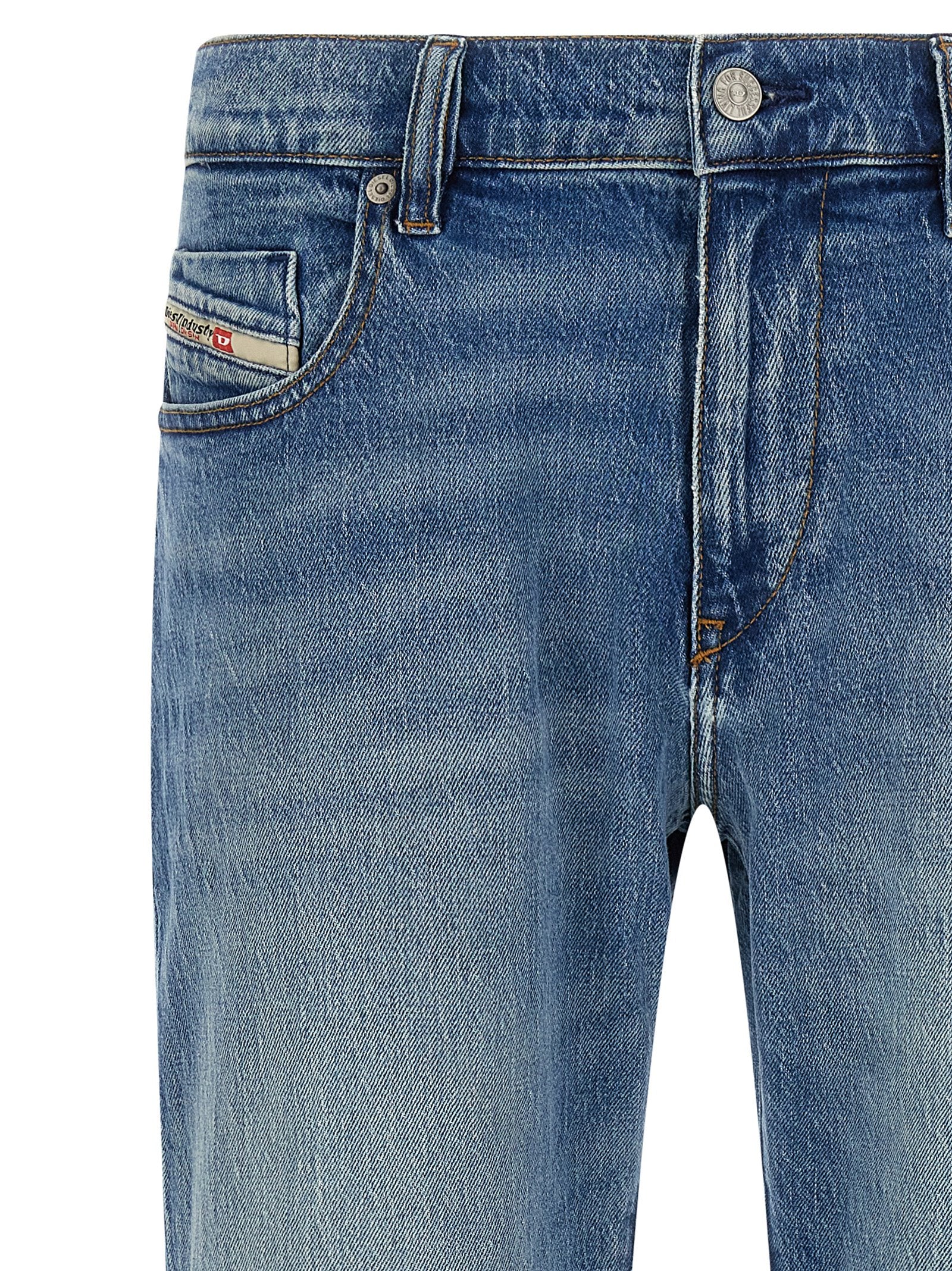 Diesel Blue Cotton Straight-Leg Jeans | Designer Luxury Denim