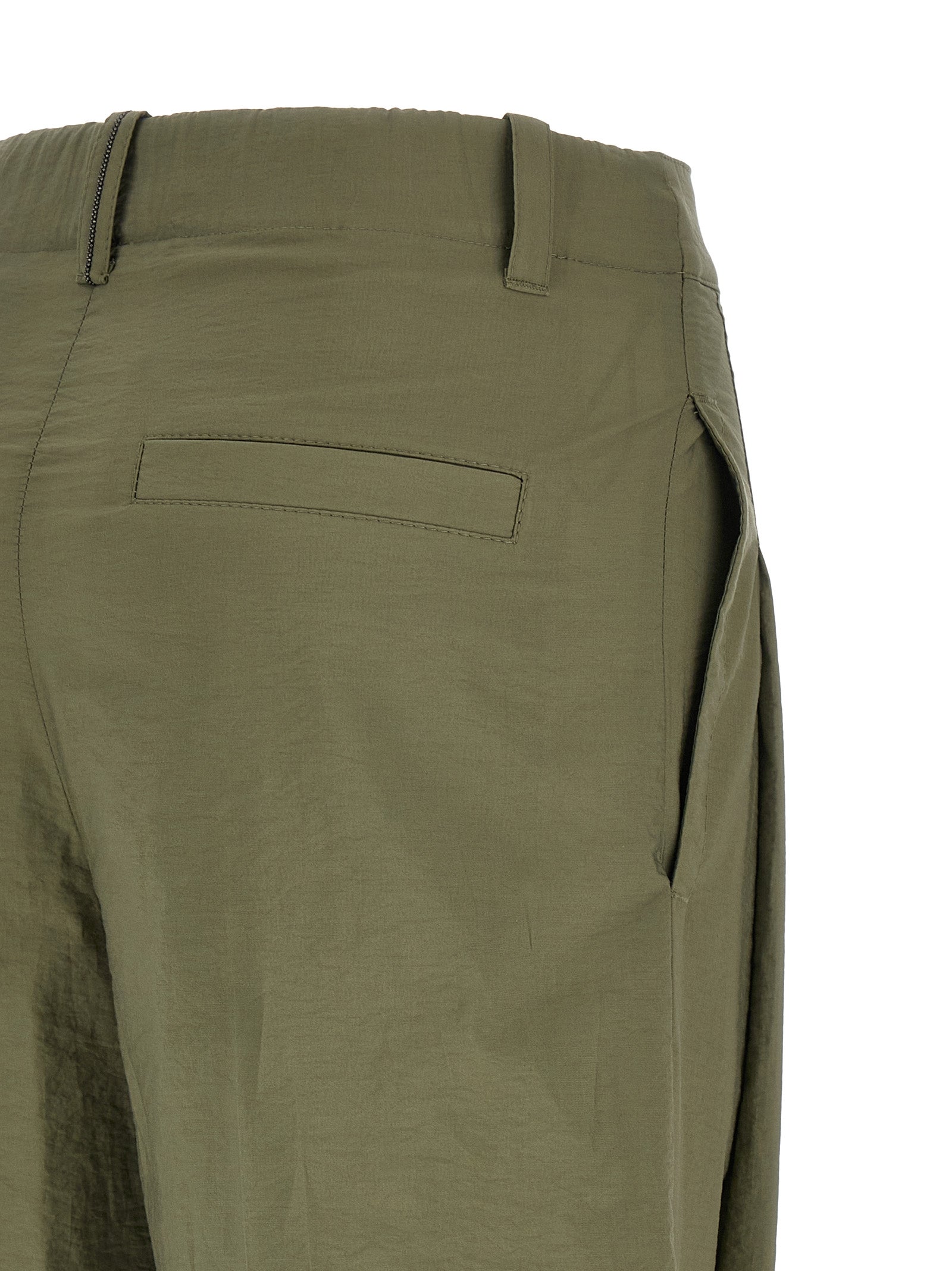 Brunello Cucinelli Bicolor Cotton Casual Pants, Designer Elegance