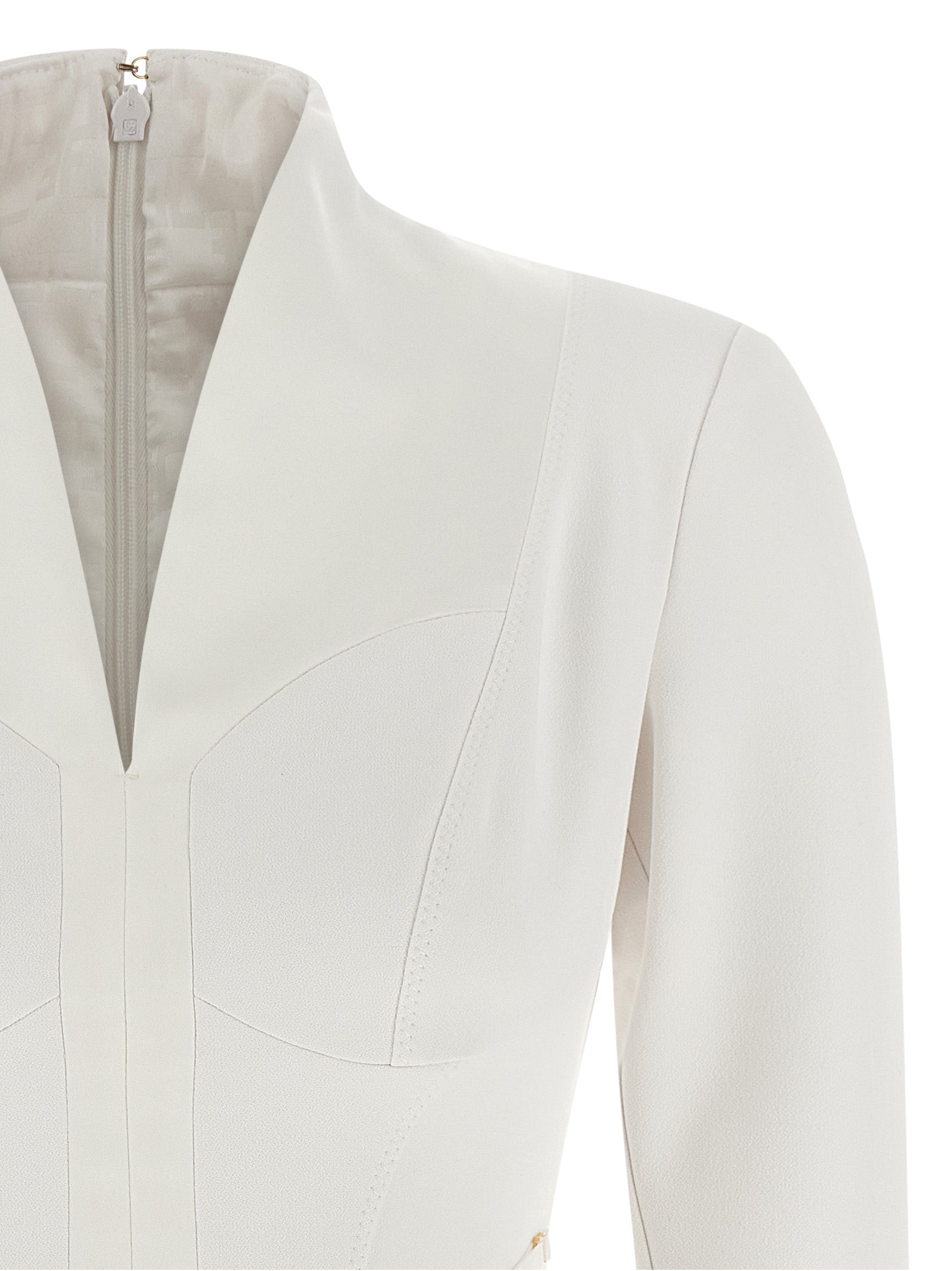 Elisabetta Franchi White Polyester Short Dress
