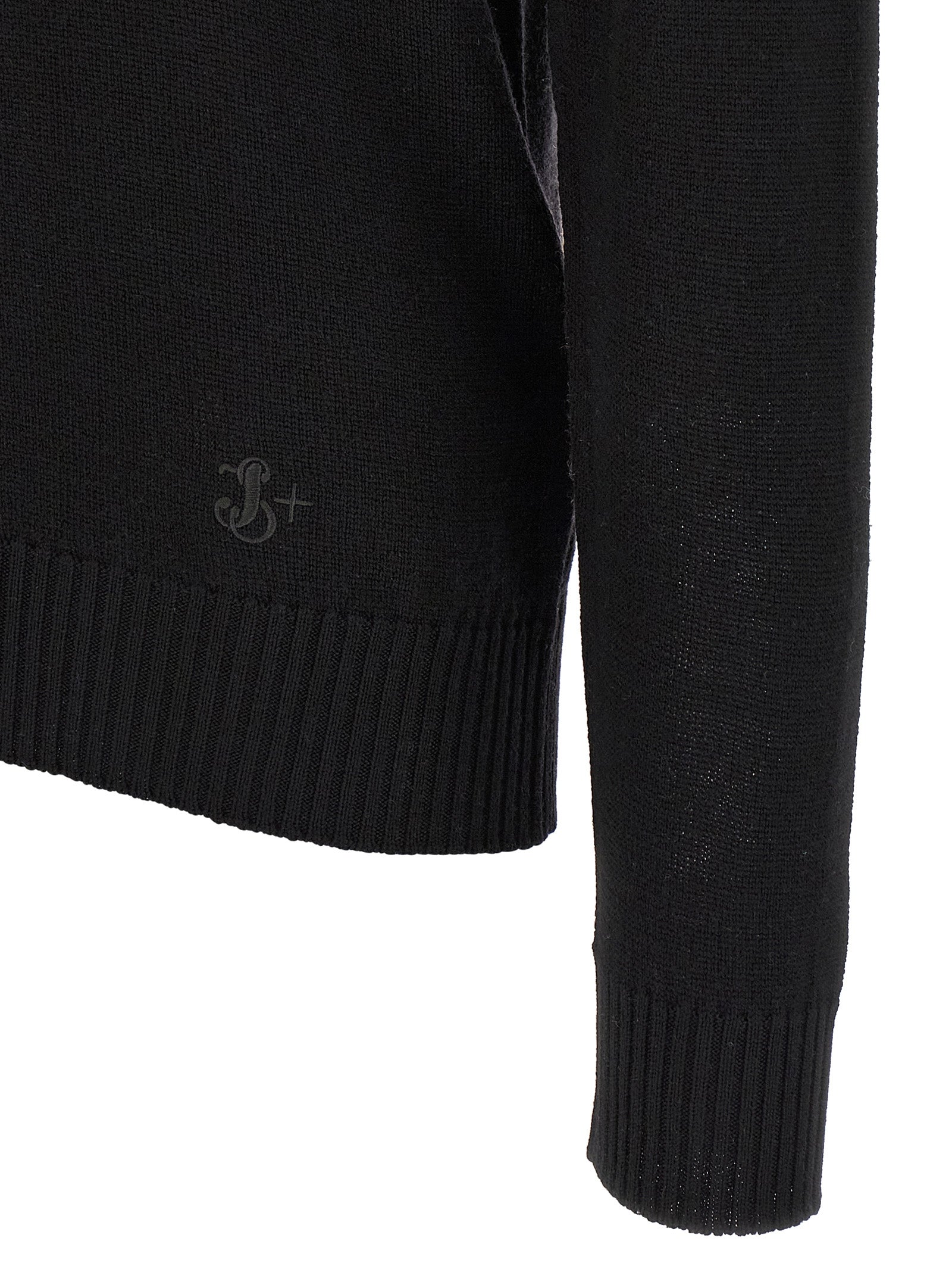 Jil Sander Black Virgin Wool Cardigan - Artisanal Luxury Wear
