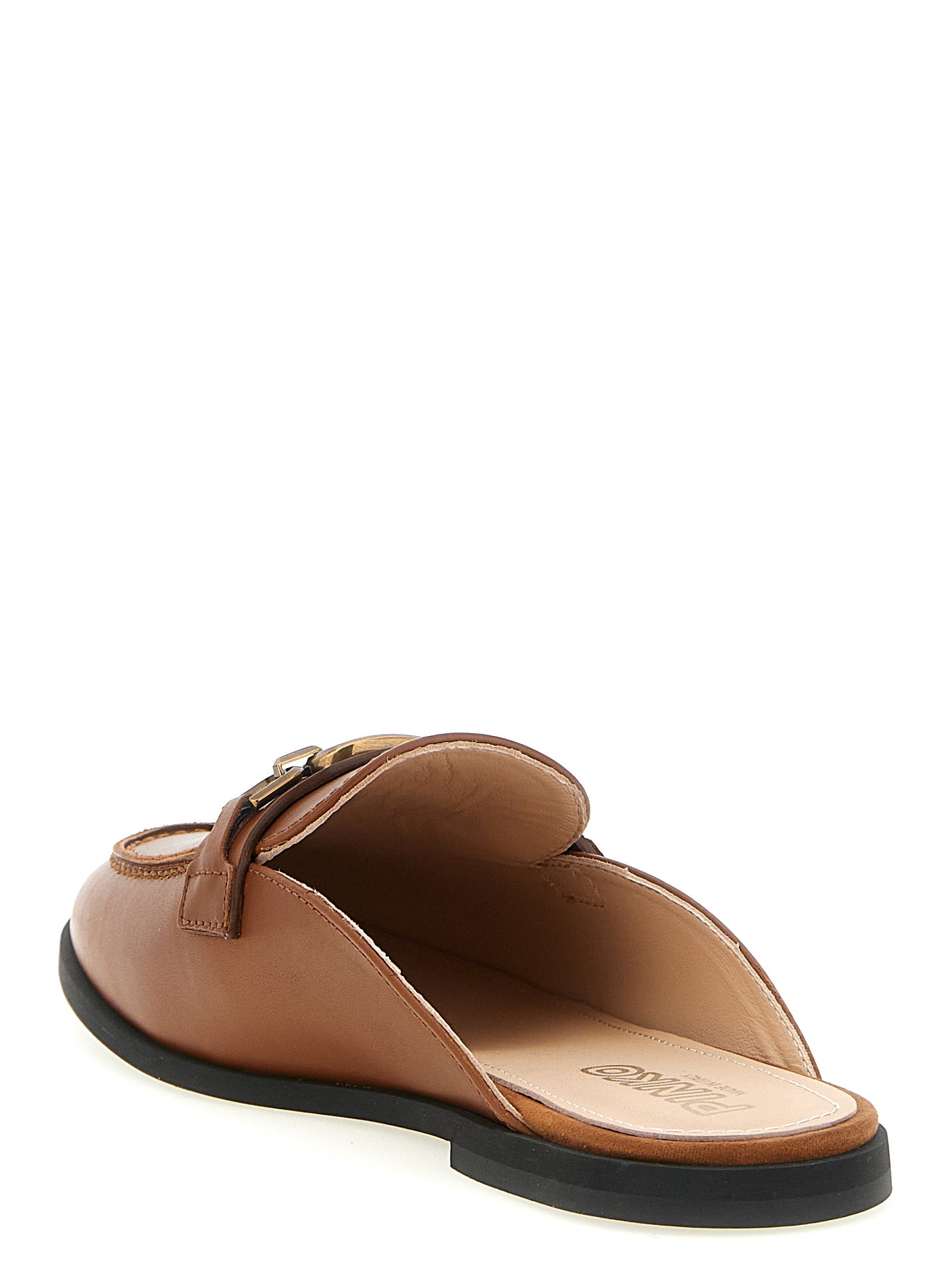 Step into elegance with PINKO's Brown Calfskin Flats, where artisanal craftsmanship meets luxurious comfort, perfect for the discerning individual seeking timeless style.