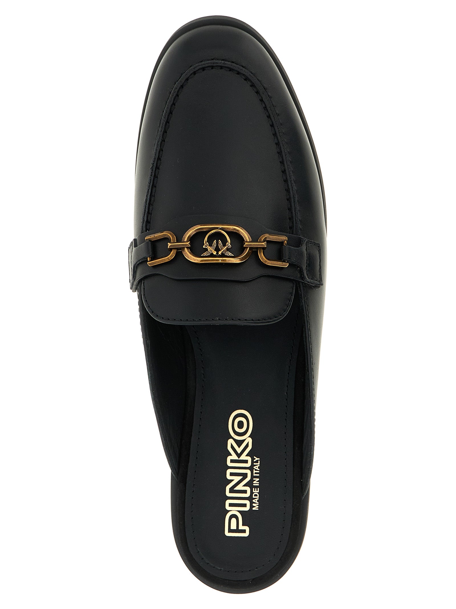 Indulge in the exquisite PINKO Black Calfskin Slides, where sumptuous leather meets modern elegance, elevating your style with artisanal luxury and sophistication.
