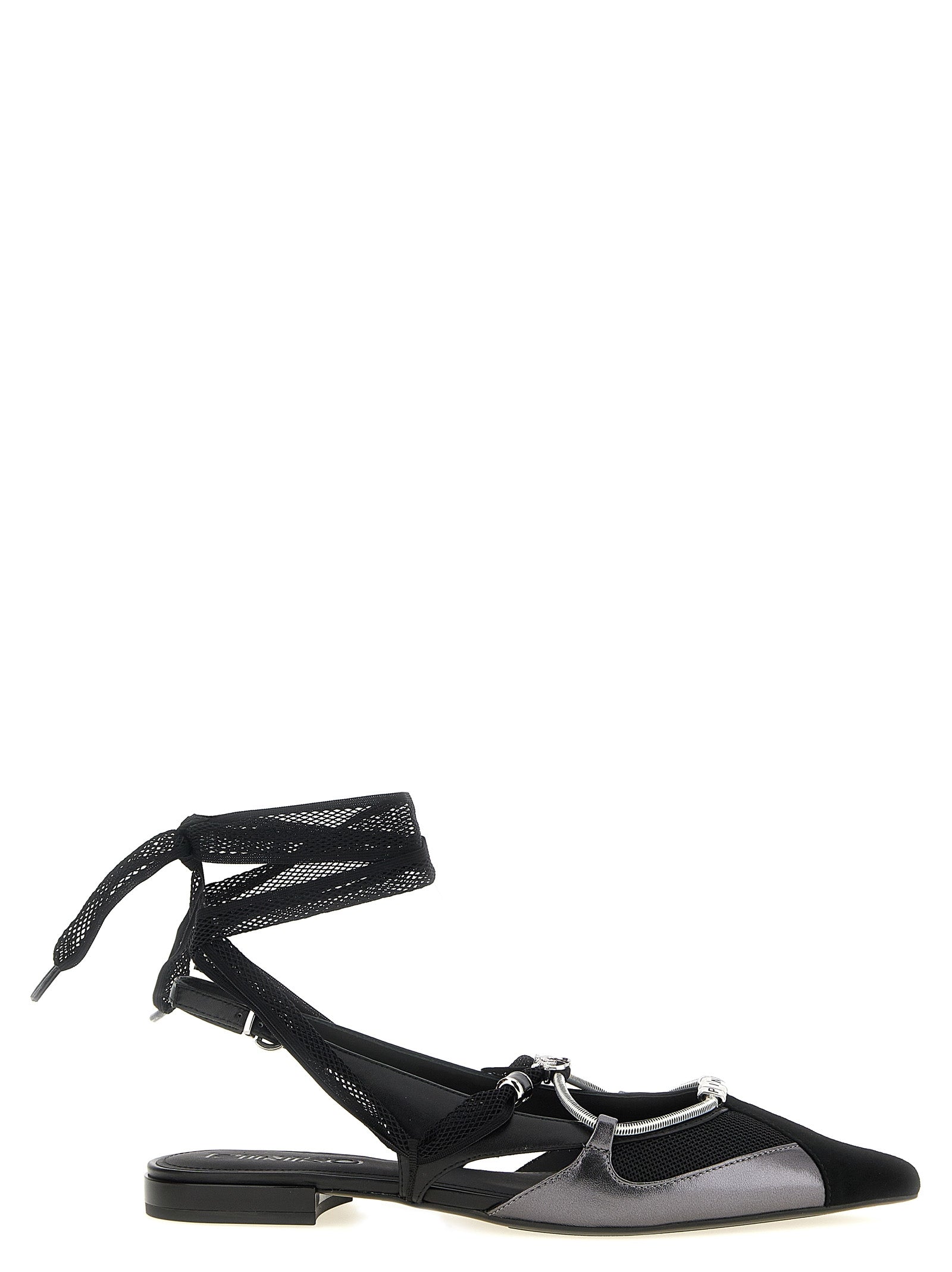Experience the exquisite allure of PINKO's Black Leather Ballet Flats, where artisanal craftsmanship meets modern elegance, perfect for any sophisticated wardrobe.