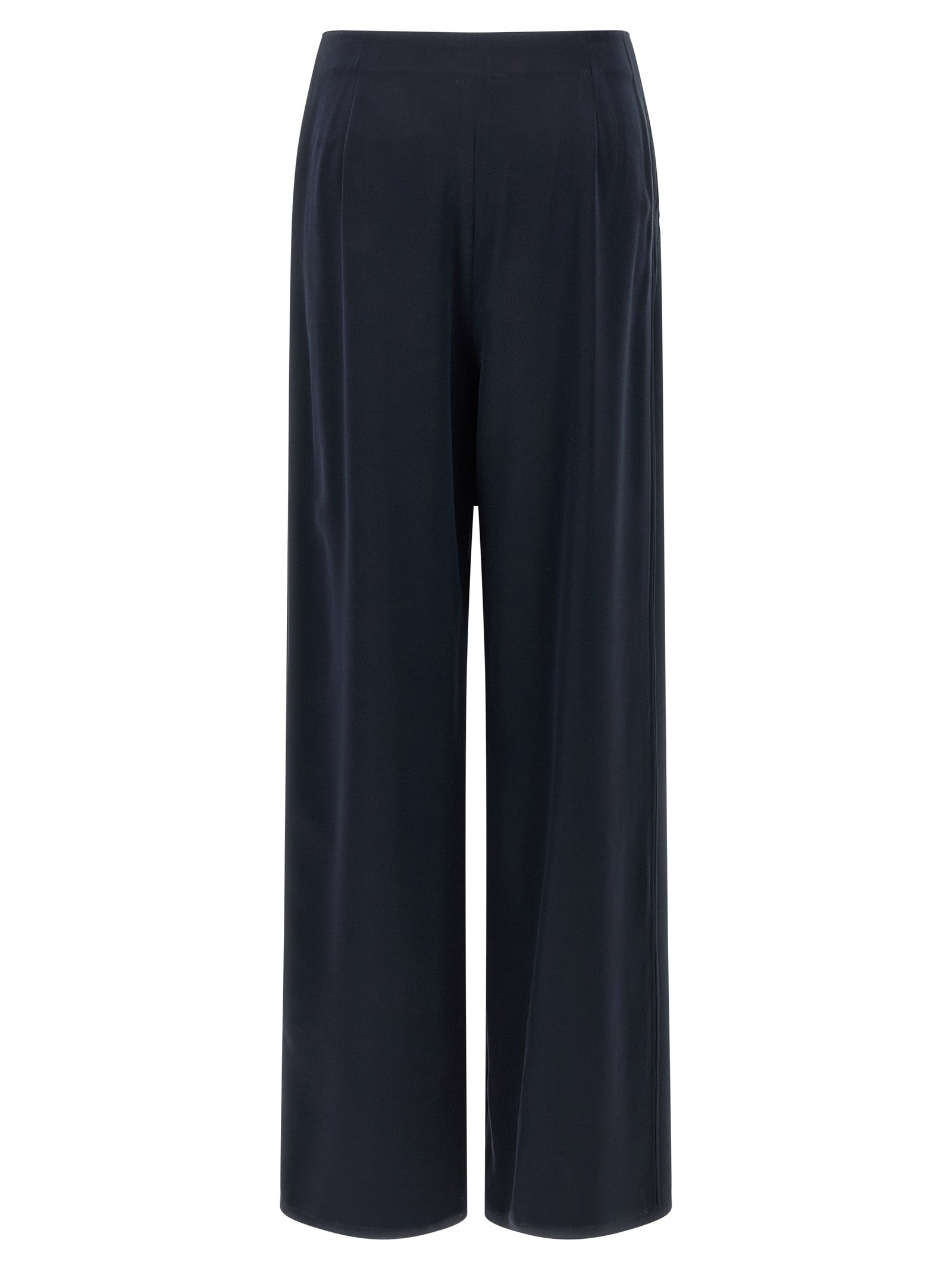 Elevate your wardrobe with Max Mara's Blue Silk Casual Pants, where exquisite Italian craftsmanship meets luxurious allure, perfect for any sophisticated occasion.