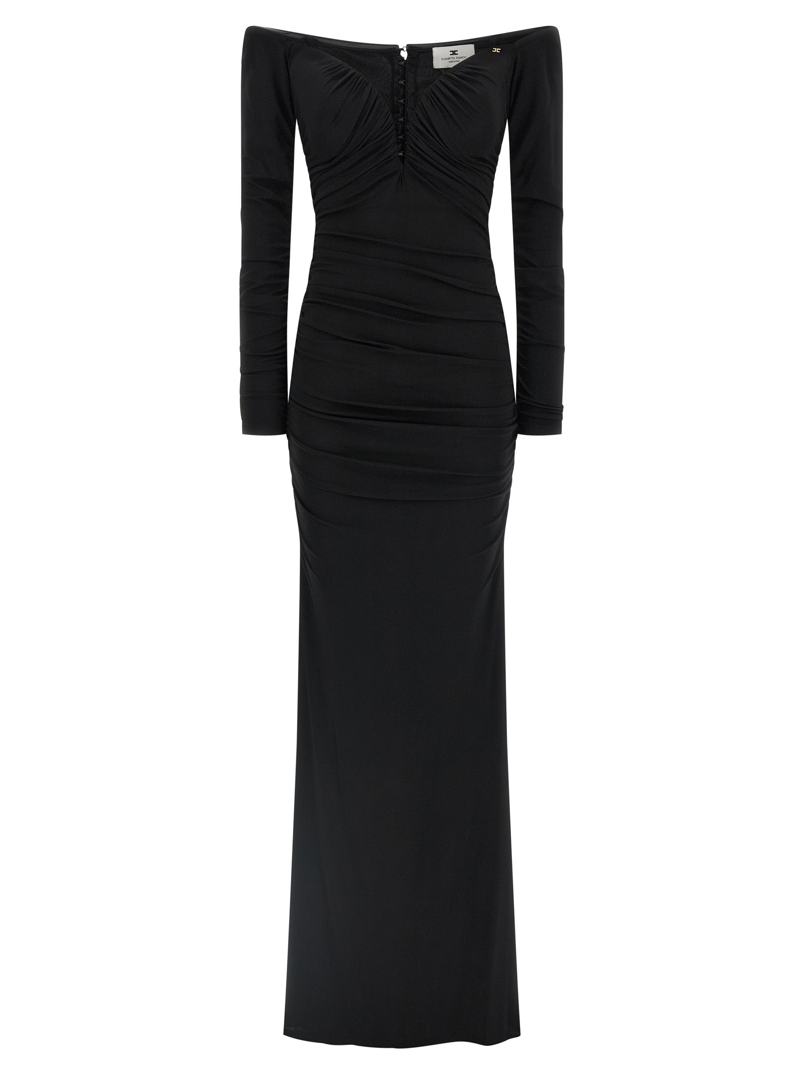 Elisabetta Franchi Black Viscose Long Dress
