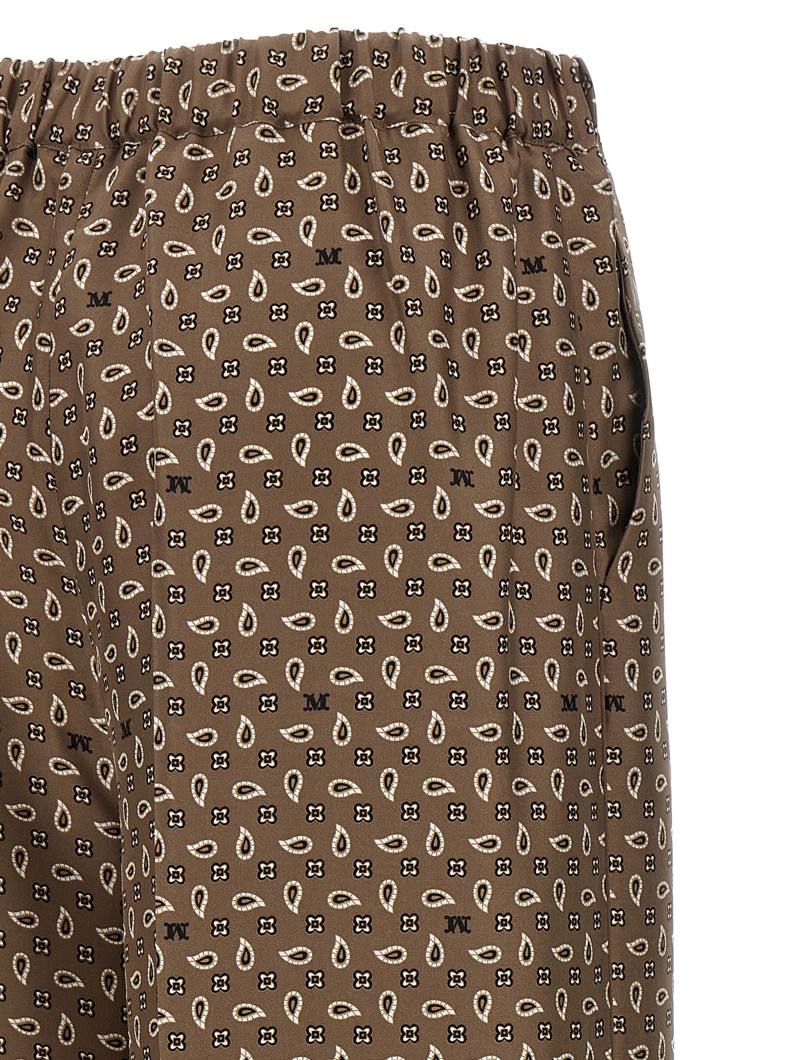 Elevate your wardrobe with Max Mara's Brown Silk Casual Pants, a luxurious blend of exquisite craftsmanship and timeless elegance, perfect for any discerning occasion.