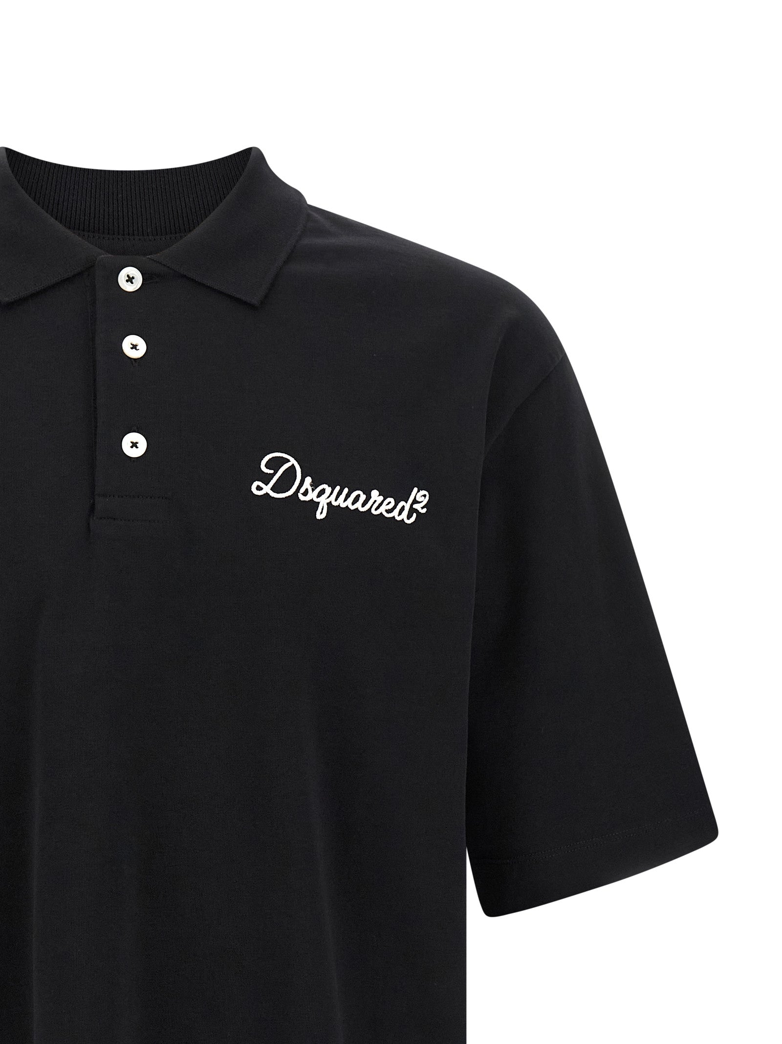 Dsquared² Black Cotton Polo Shirt | Designer Luxury Essential