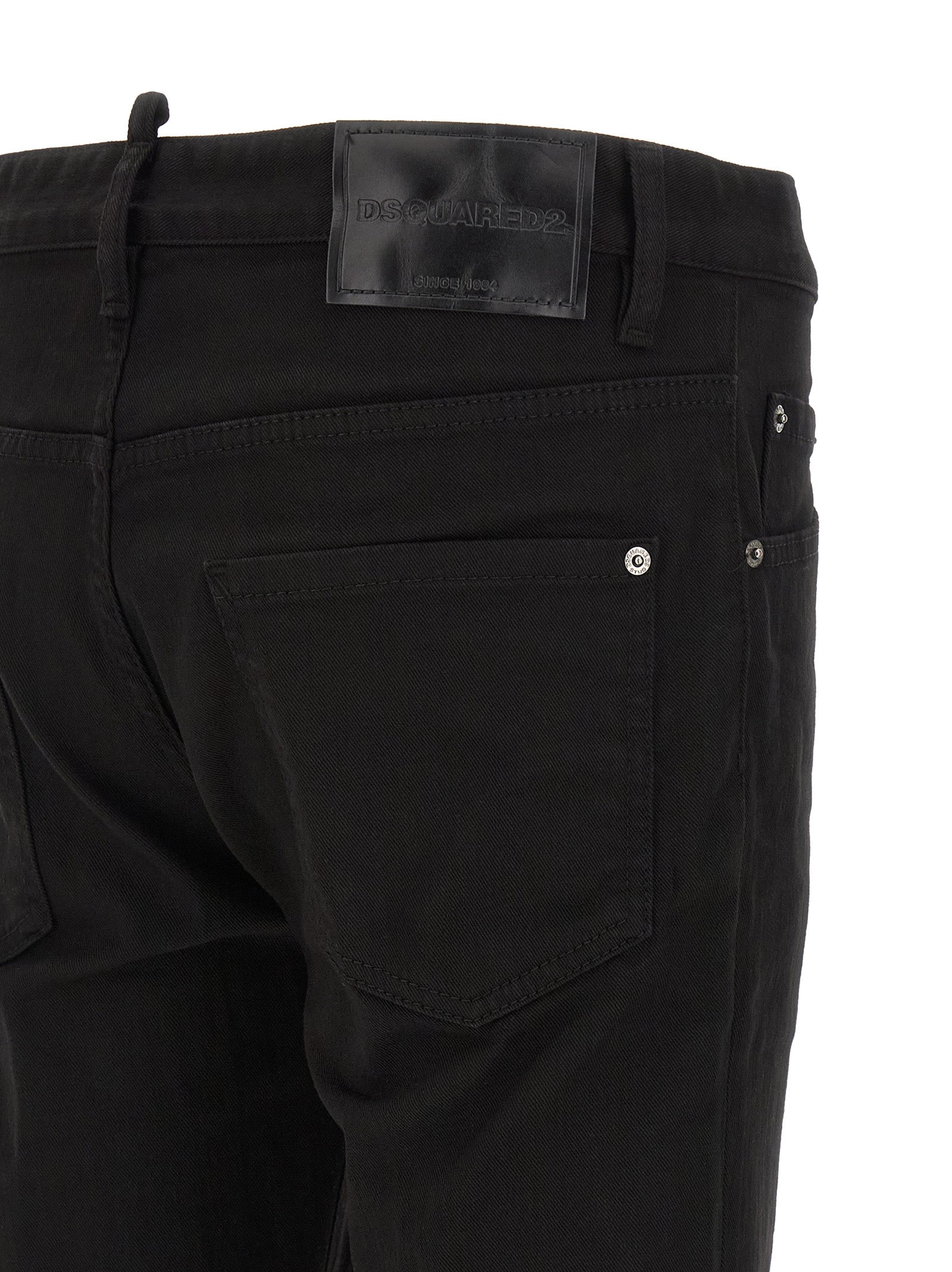 Dsquared² Black Cotton Straight-Leg Jeans - Designer Luxury Denim
