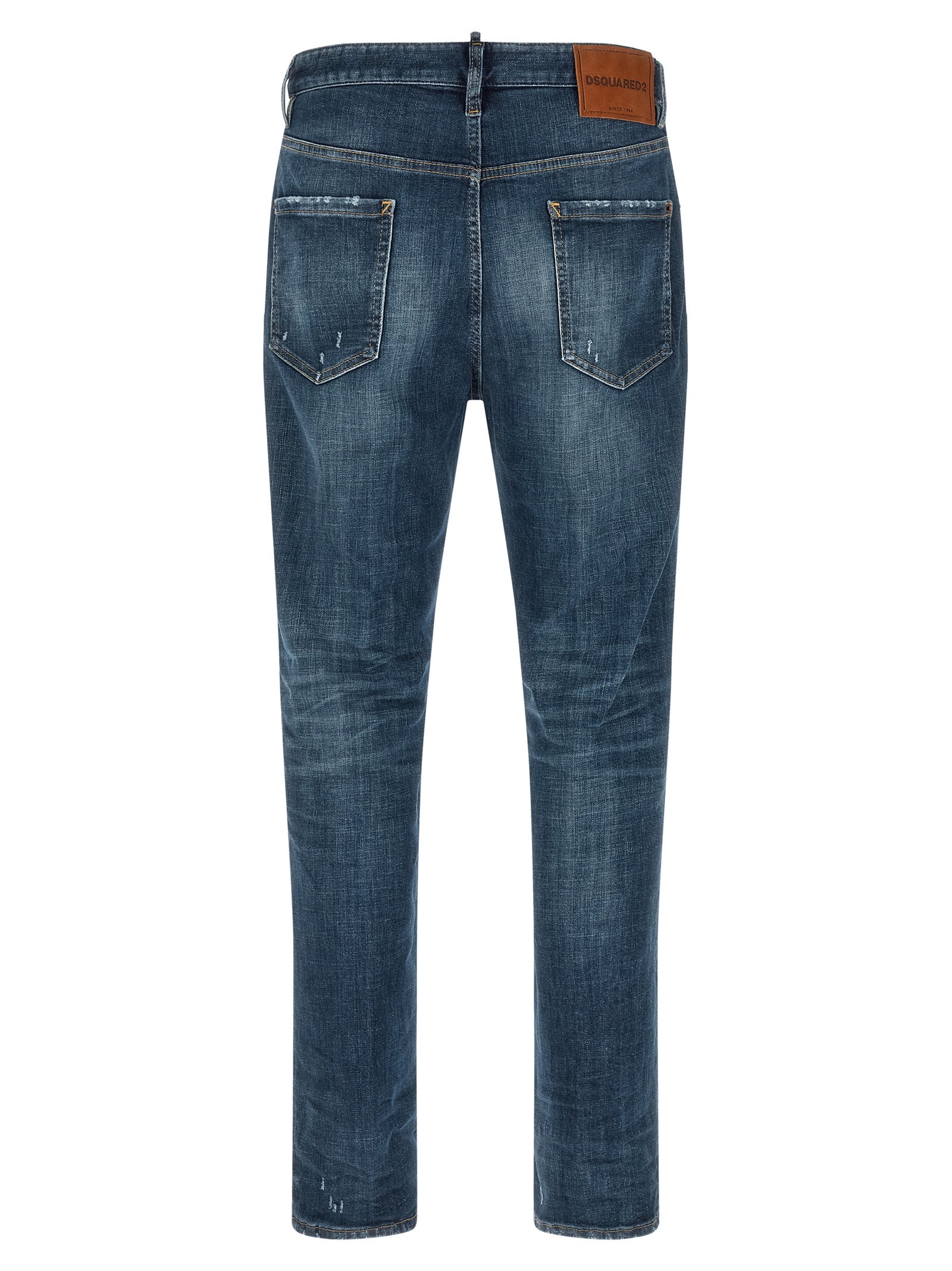 Dsquared² Blue Cotton Straight-Leg Jeans | Artisanal Luxury Denim