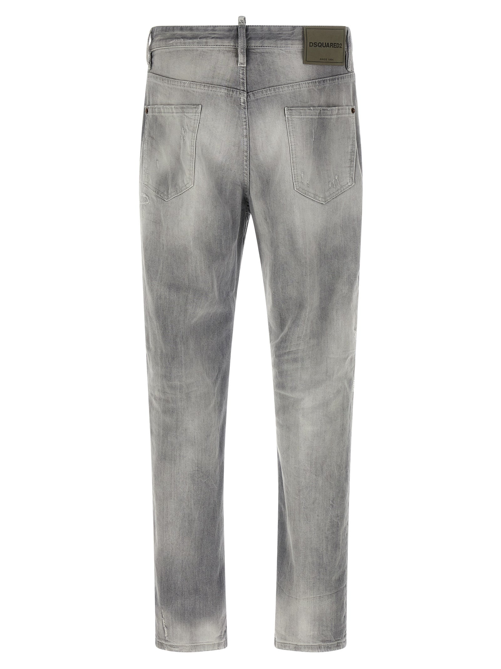 Dsquared² Gray Cotton Straight-Leg Jeans - Designer Luxury Denim