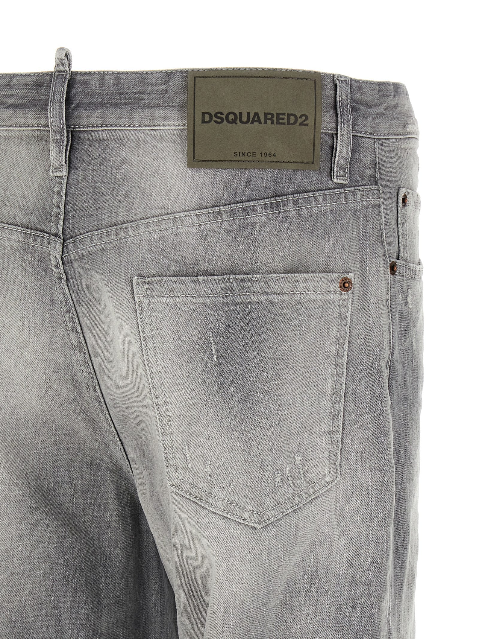 Dsquared² Gray Cotton Straight-Leg Jeans | Designer Luxury Denim