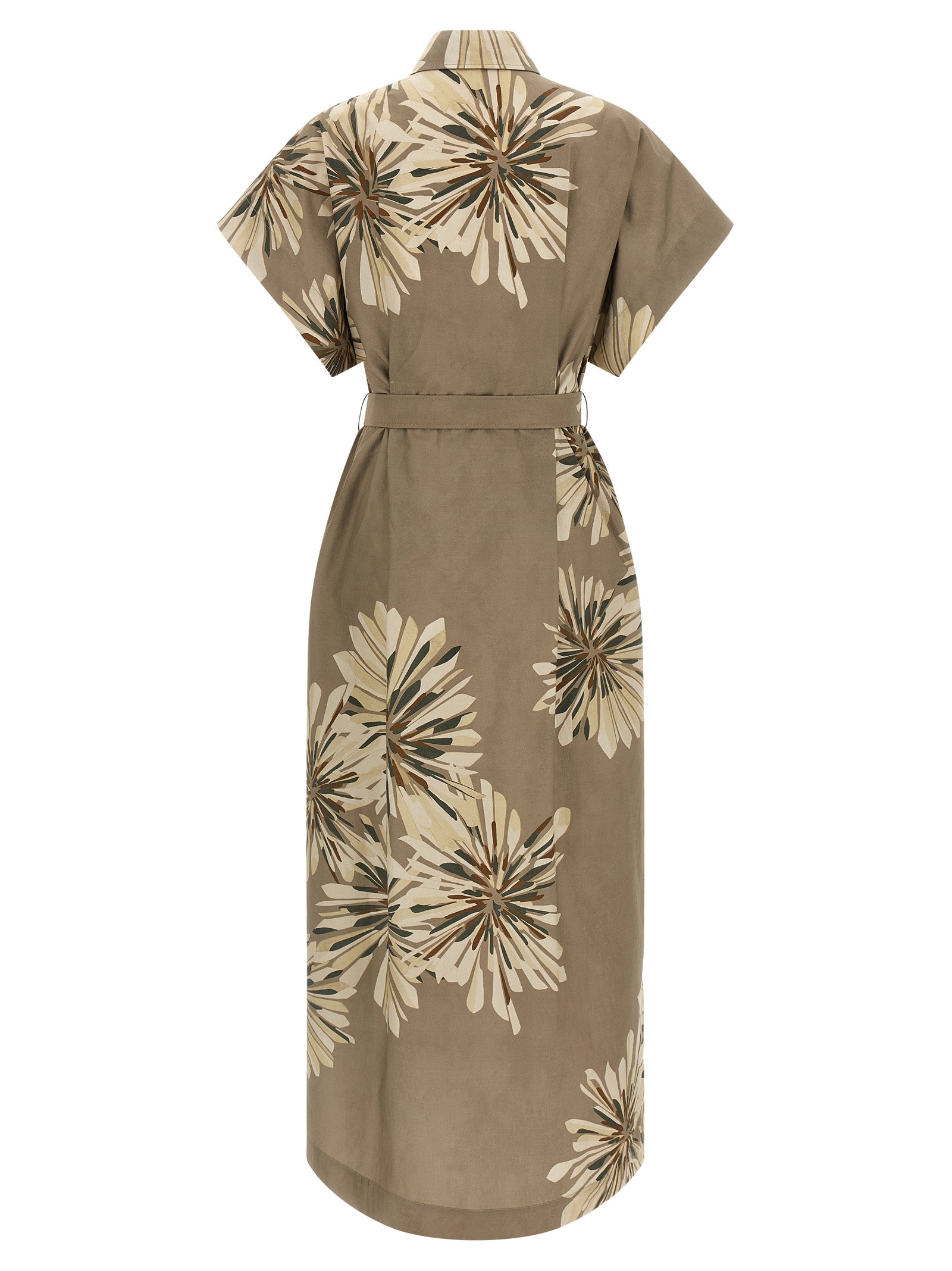 Brunello Cucinelli Bicolor Cotton Long Dress, Artisanal Elegance