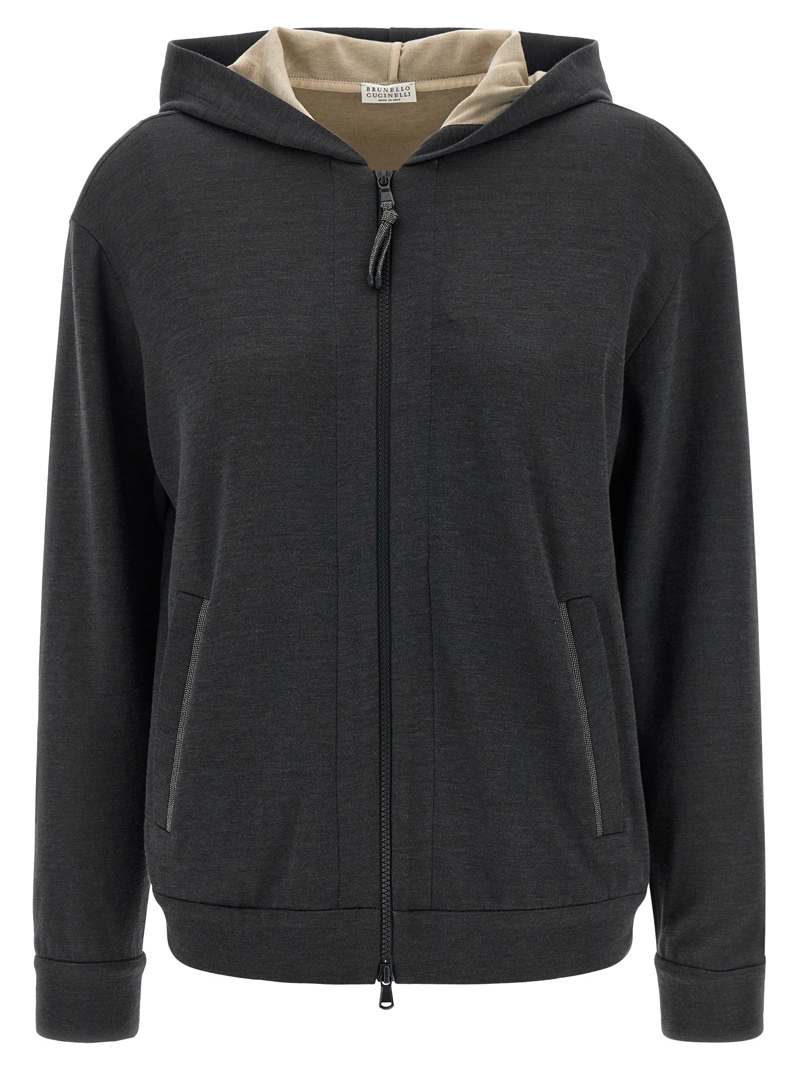Brunello Cucinelli Gray Cotton Hoodie, Artisanal Luxury Comfort
