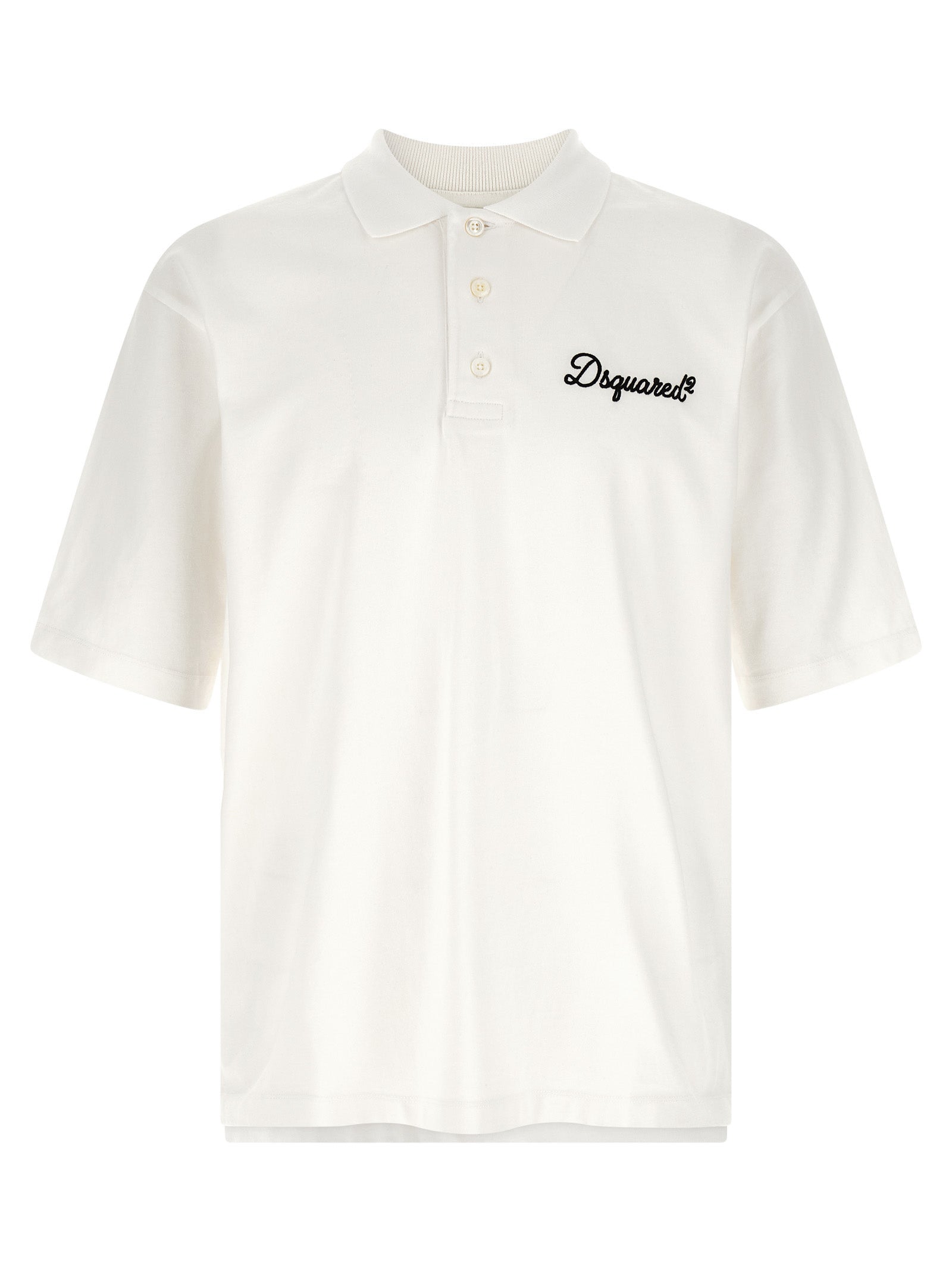 Dsquared² White Cotton Polo Shirt | Designer Luxury Essentials
